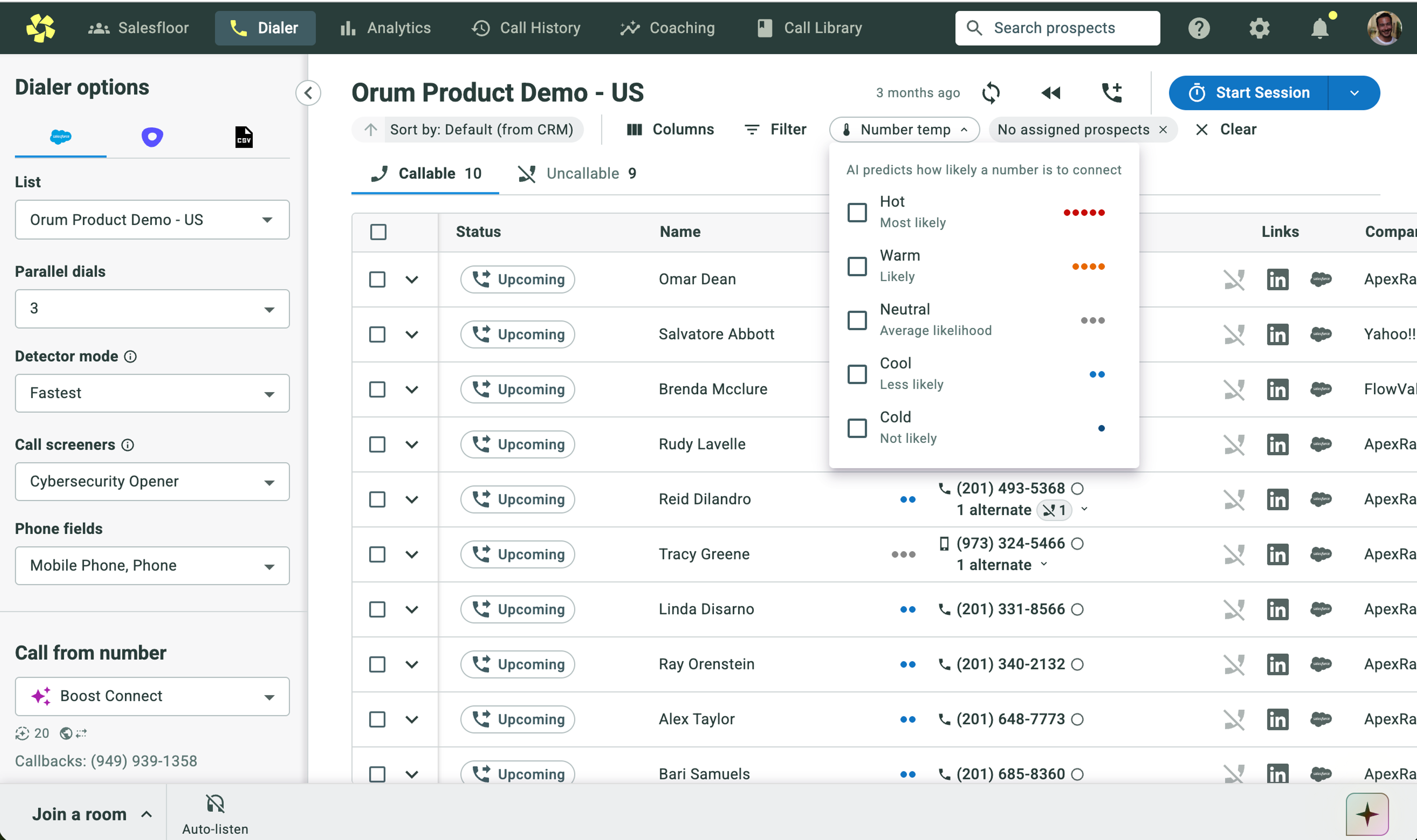Hot numbers in Orum with more filters
