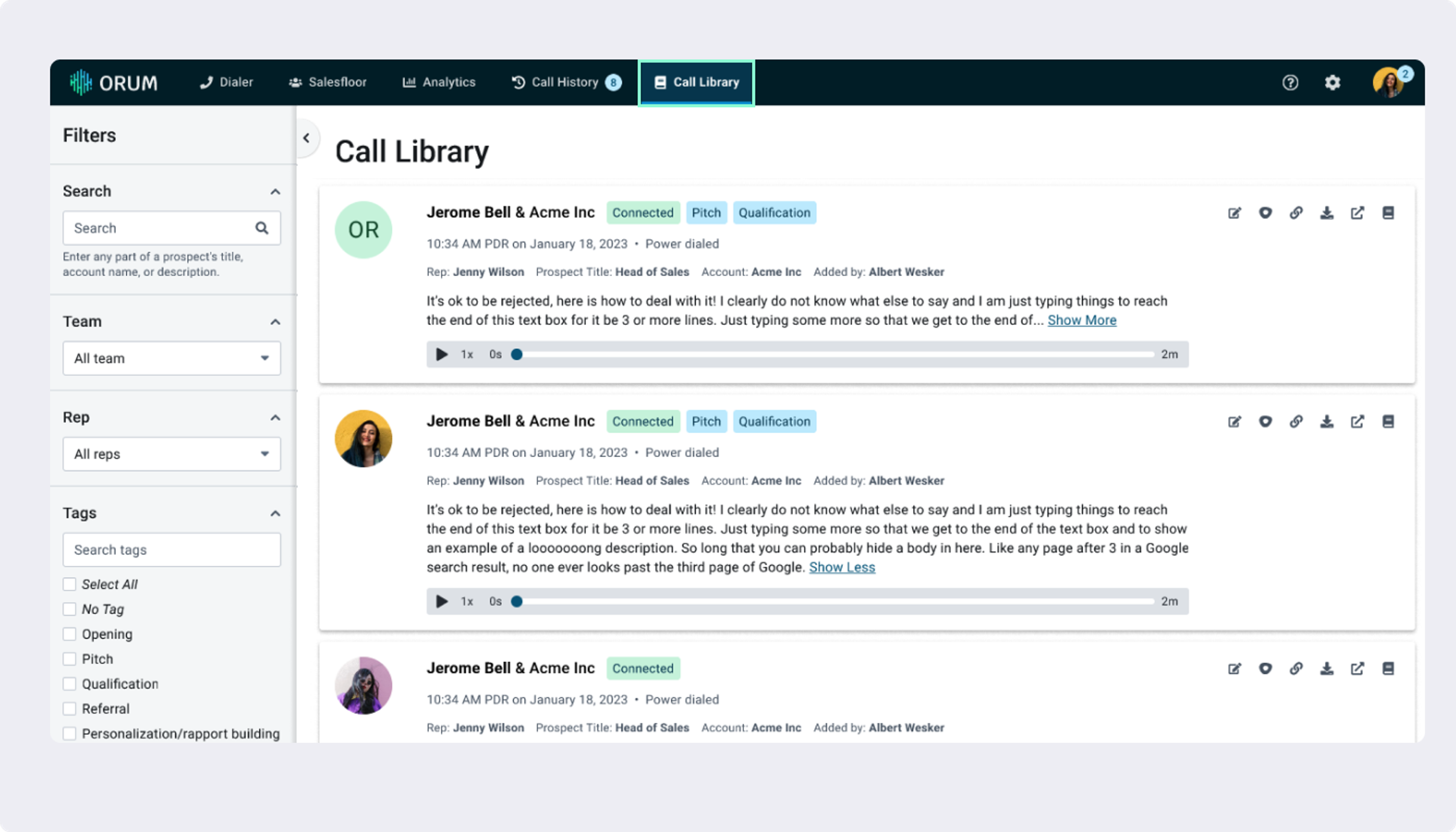 Orum Call Library