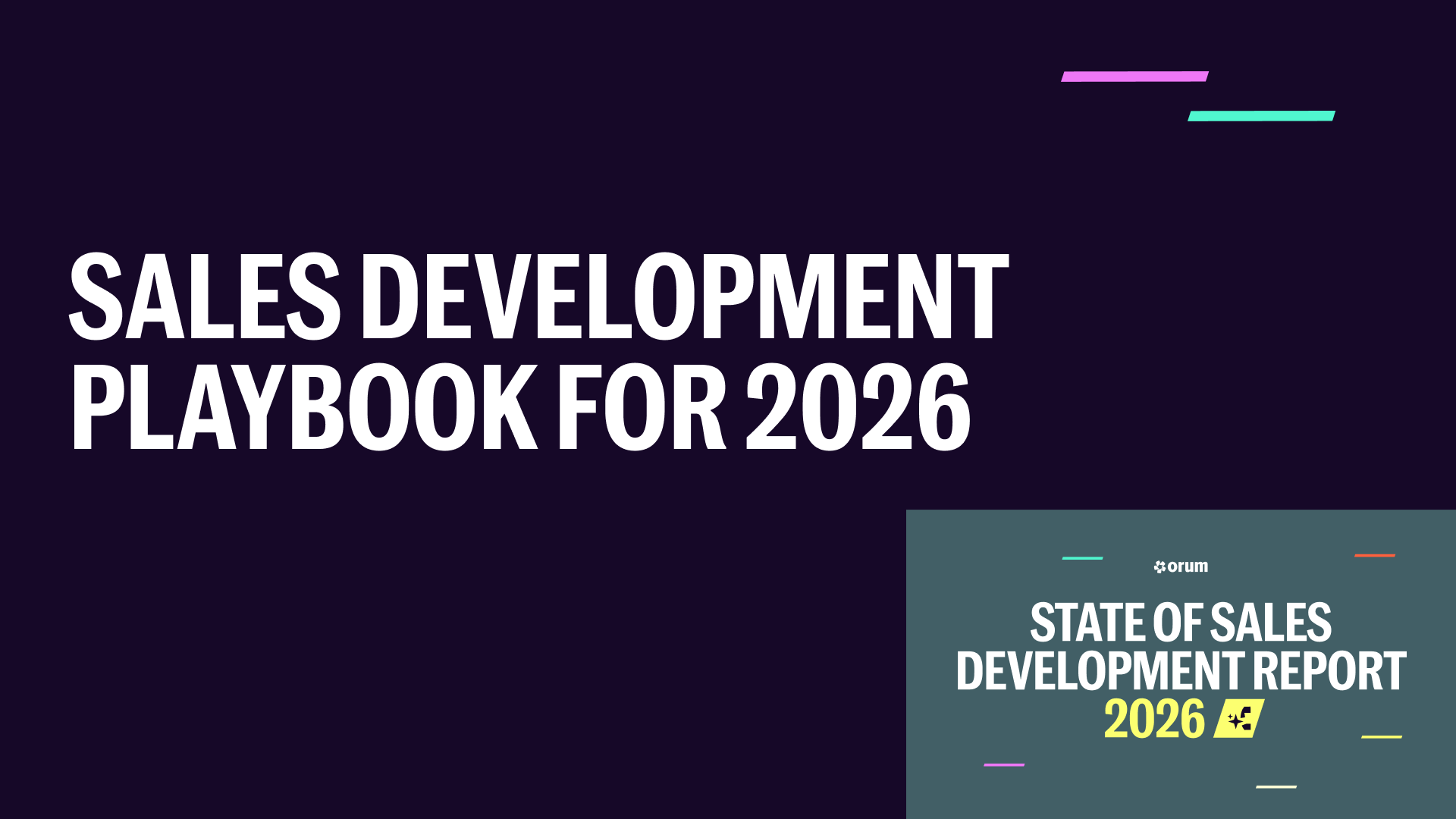 Orum - Sales Development playbook for 2026