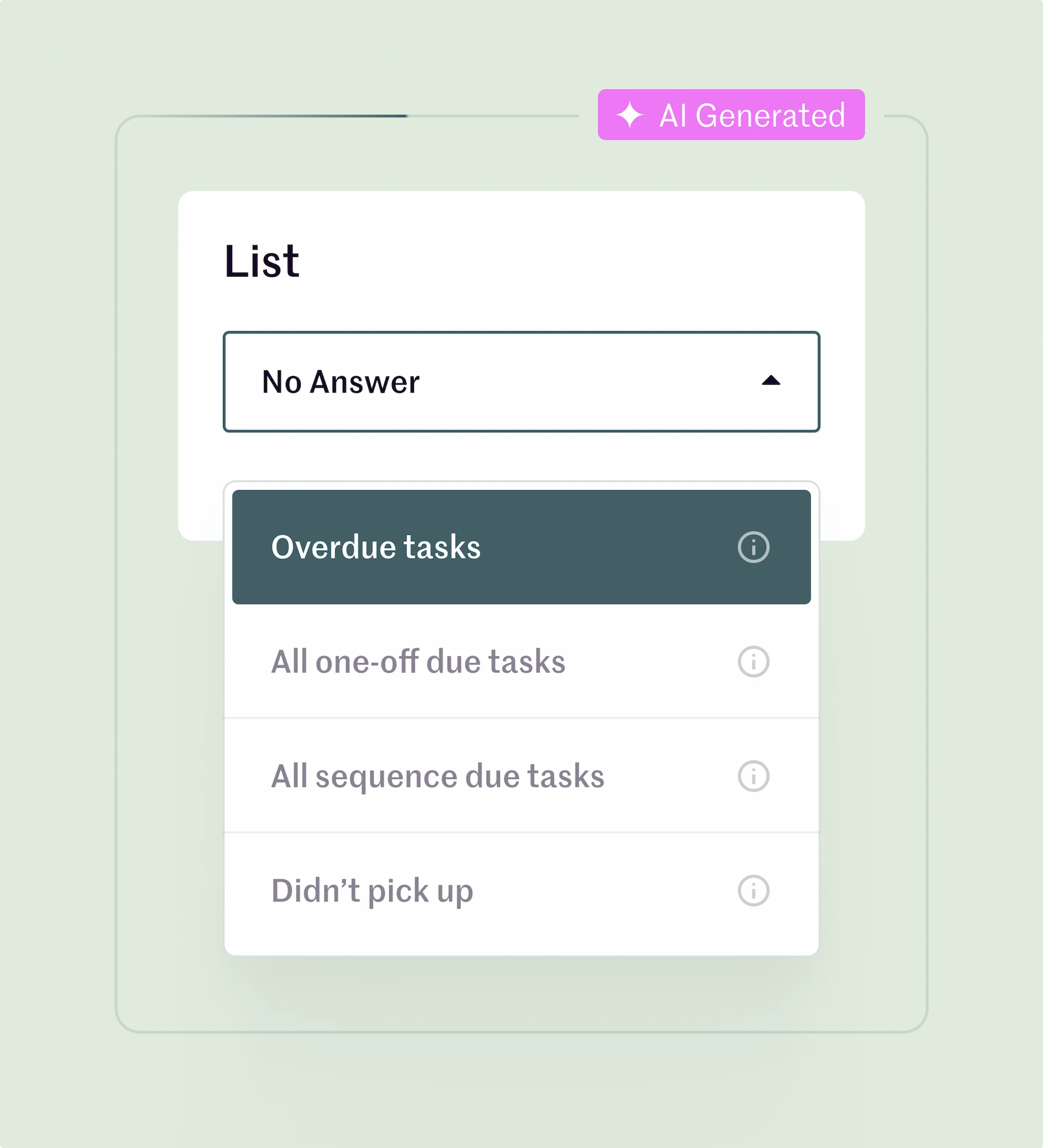 A UI graphic showing a smarts lists modal