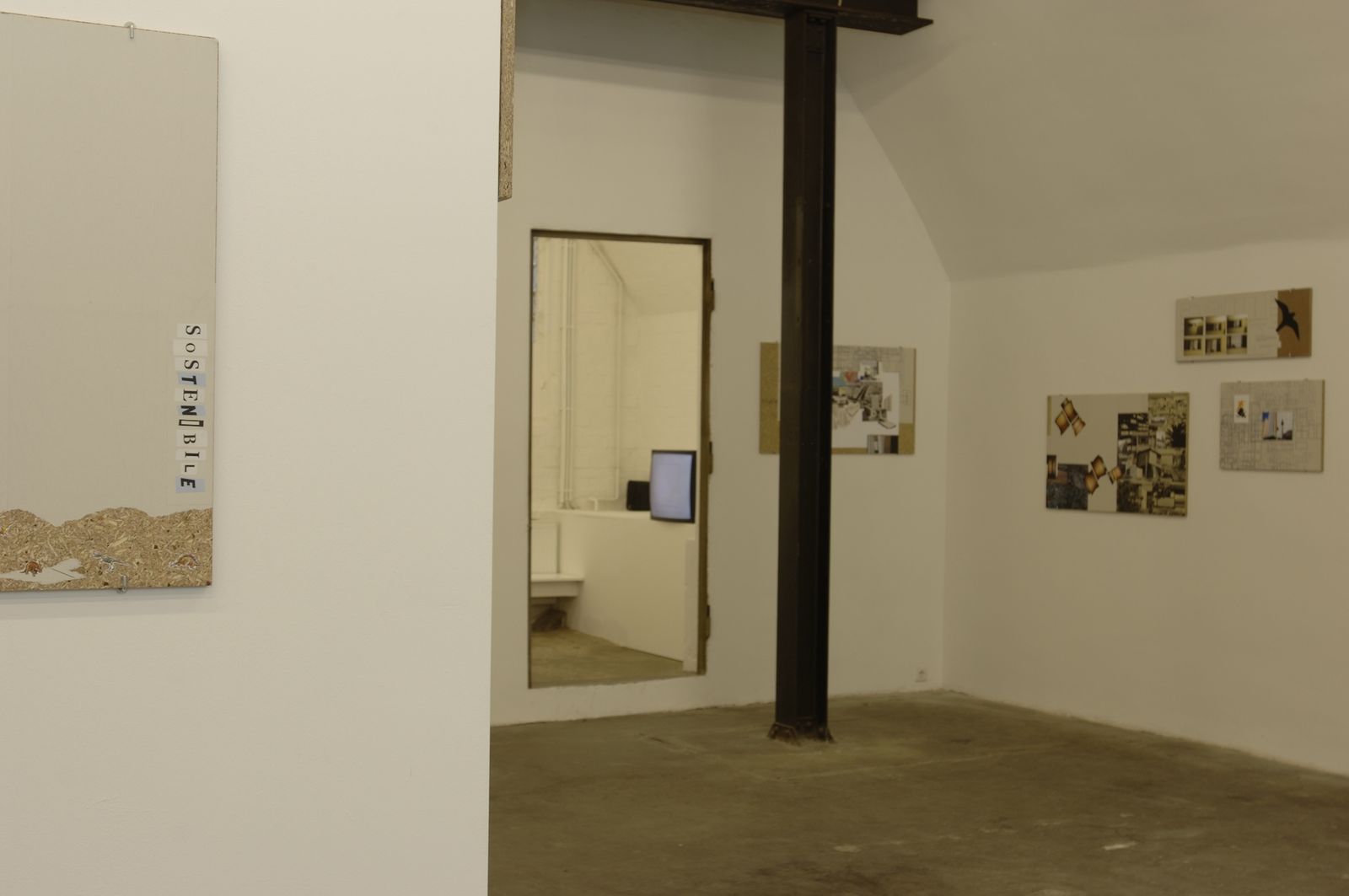 Installation detail from Deborah Ligorio’s solo exhibition Bird’s Eye View at BüroFriedrich, 2006.