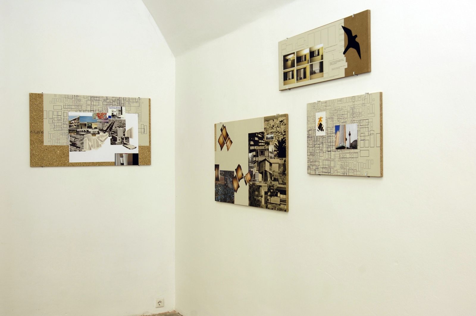 Installation detail from Deborah Ligorio’s solo exhibition Bird’s Eye View at BüroFriedrich, 2006.