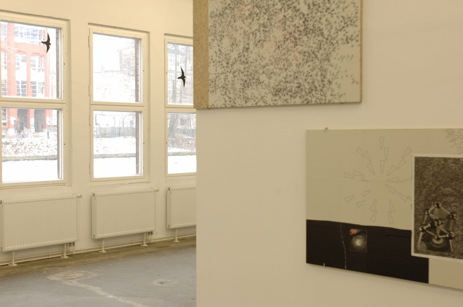 Installation detail from Deborah Ligorio’s solo exhibition Bird’s Eye View at BüroFriedrich, 2006.