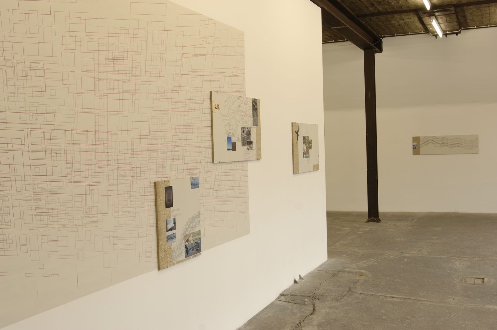 Installation detail from Deborah Ligorio’s solo exhibition Bird’s Eye View at BüroFriedrich, 2006.