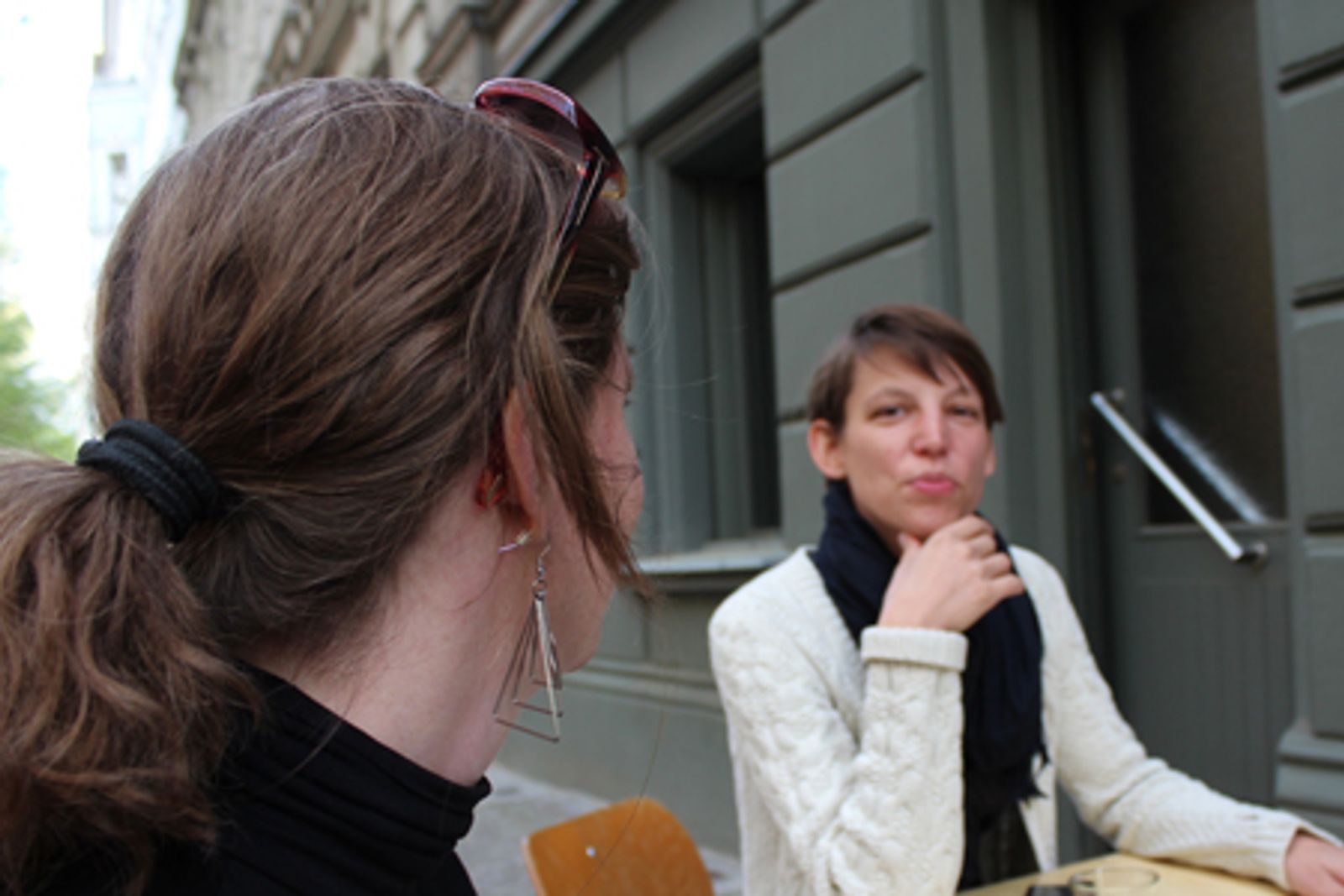 Fiona Geuß, co-curator of Deborah Ligorio’s workshop Pilot [The Eponym], 2014, The Public School, Archive Kabinett, Berlin.