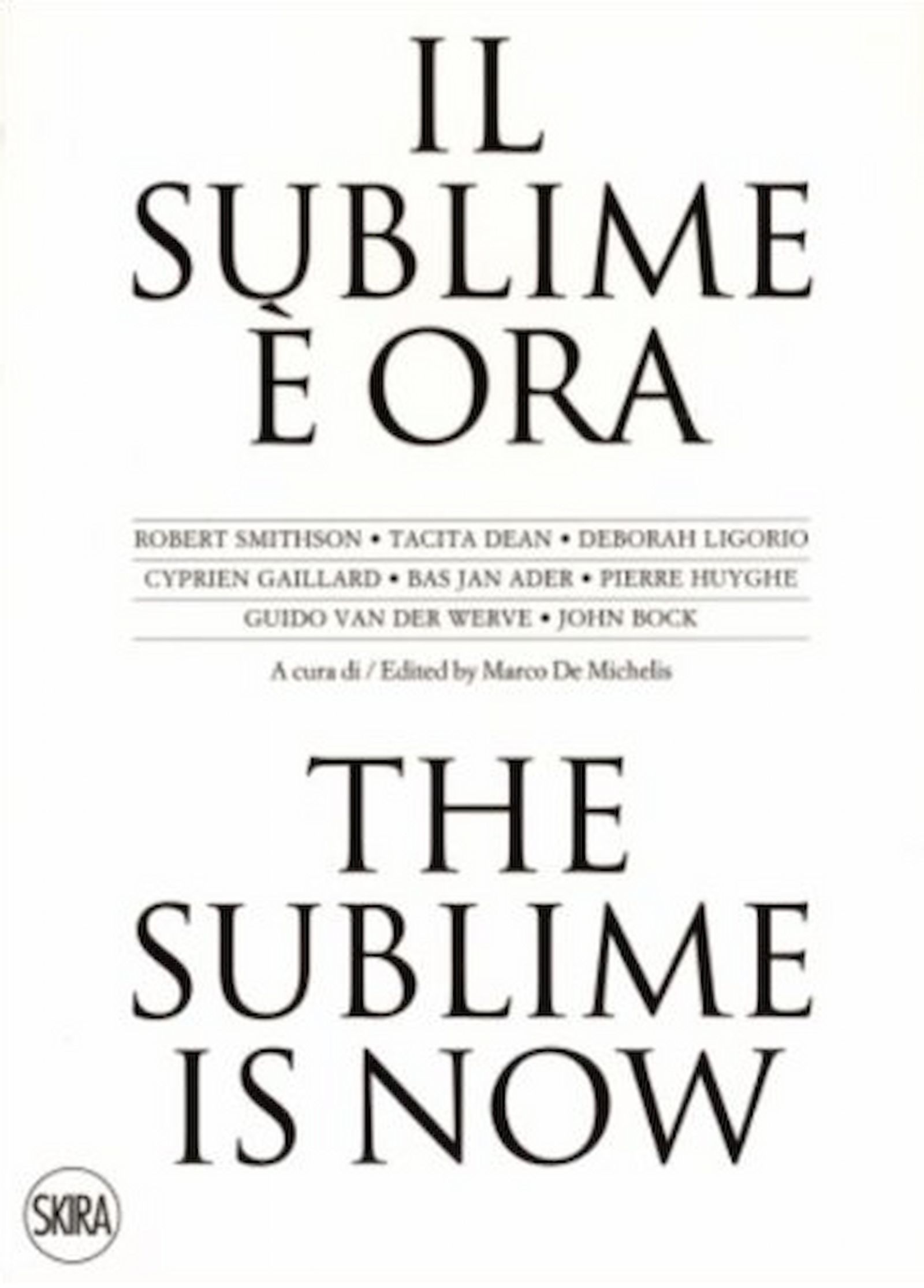 Il sublime è ora / The Sublime is Now, Cover