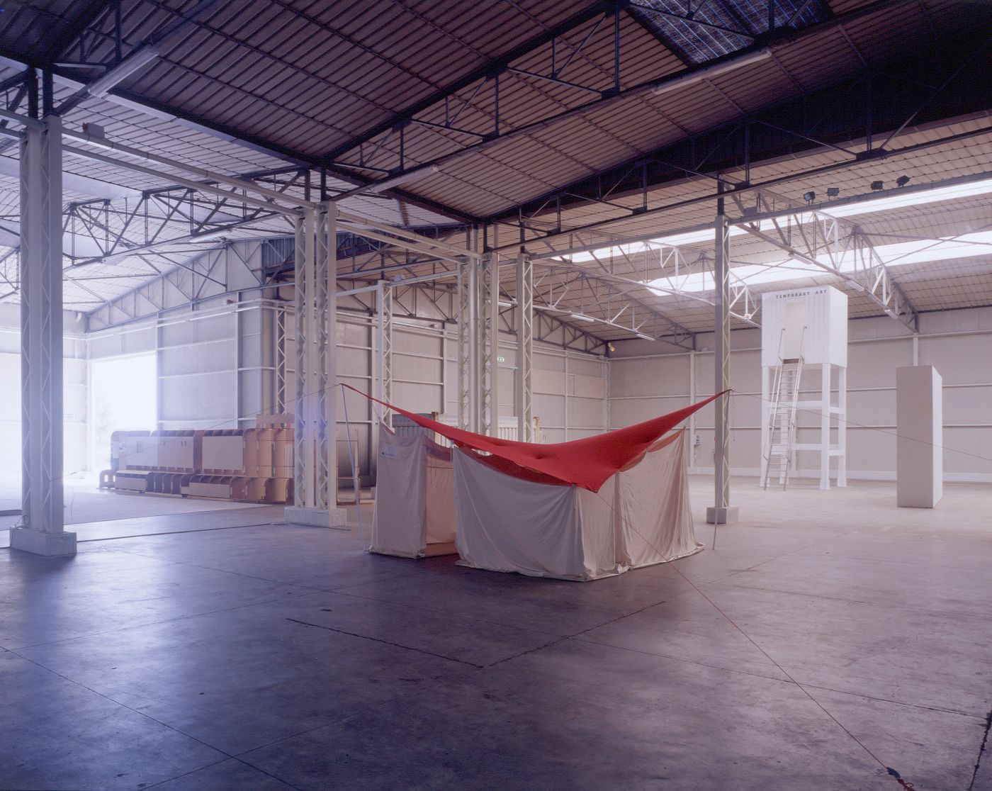 Deborah Ligorio, Modular Tend, 2001, exhibition view, Strategies Against Architecture II, Teseco Foundation, Pisa, Italy