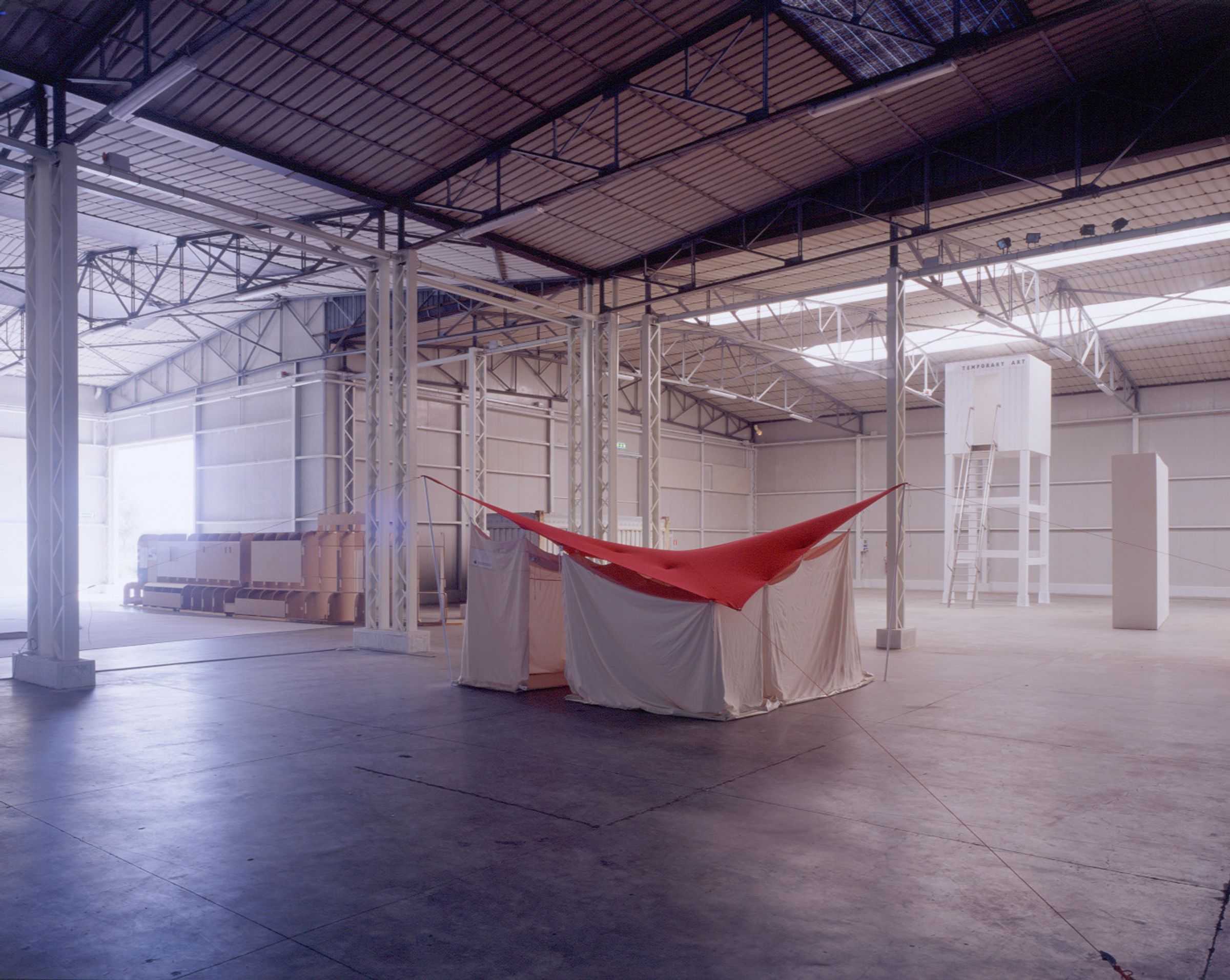 Deborah Ligorio, Modular Tend, 2001, exhibition view, Strategies Against Architecture II, Teseco Foundation, Pisa, Italy