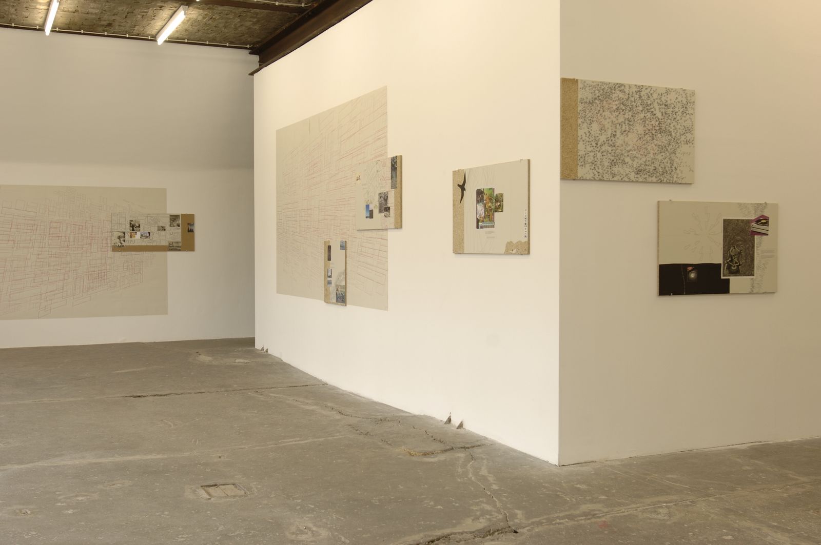 Installation detail from Deborah Ligorio’s solo exhibition Bird’s Eye View at BüroFriedrich, 2006.