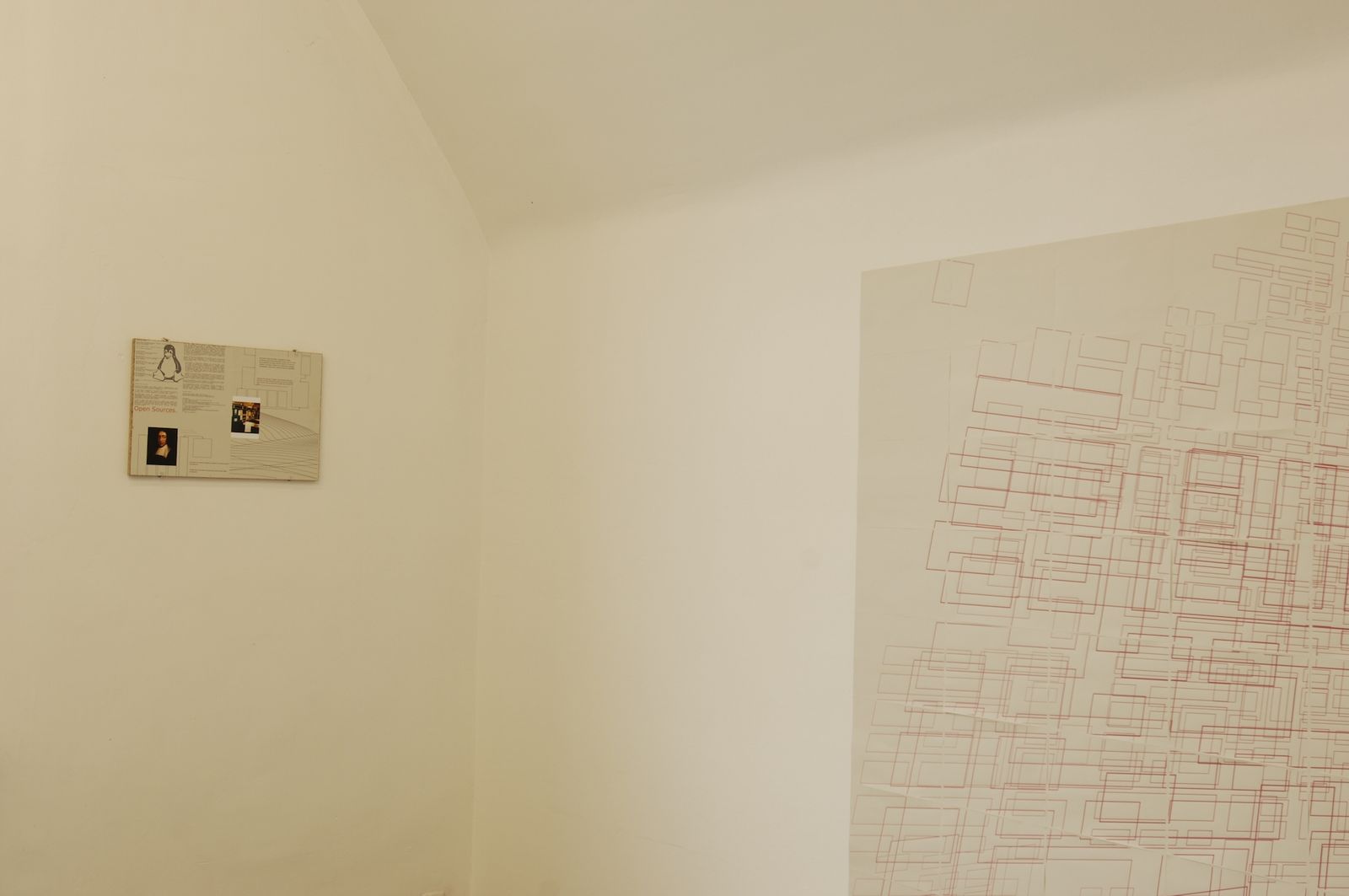 Installation detail from Deborah Ligorio’s solo exhibition Bird’s Eye View at BüroFriedrich, 2006.