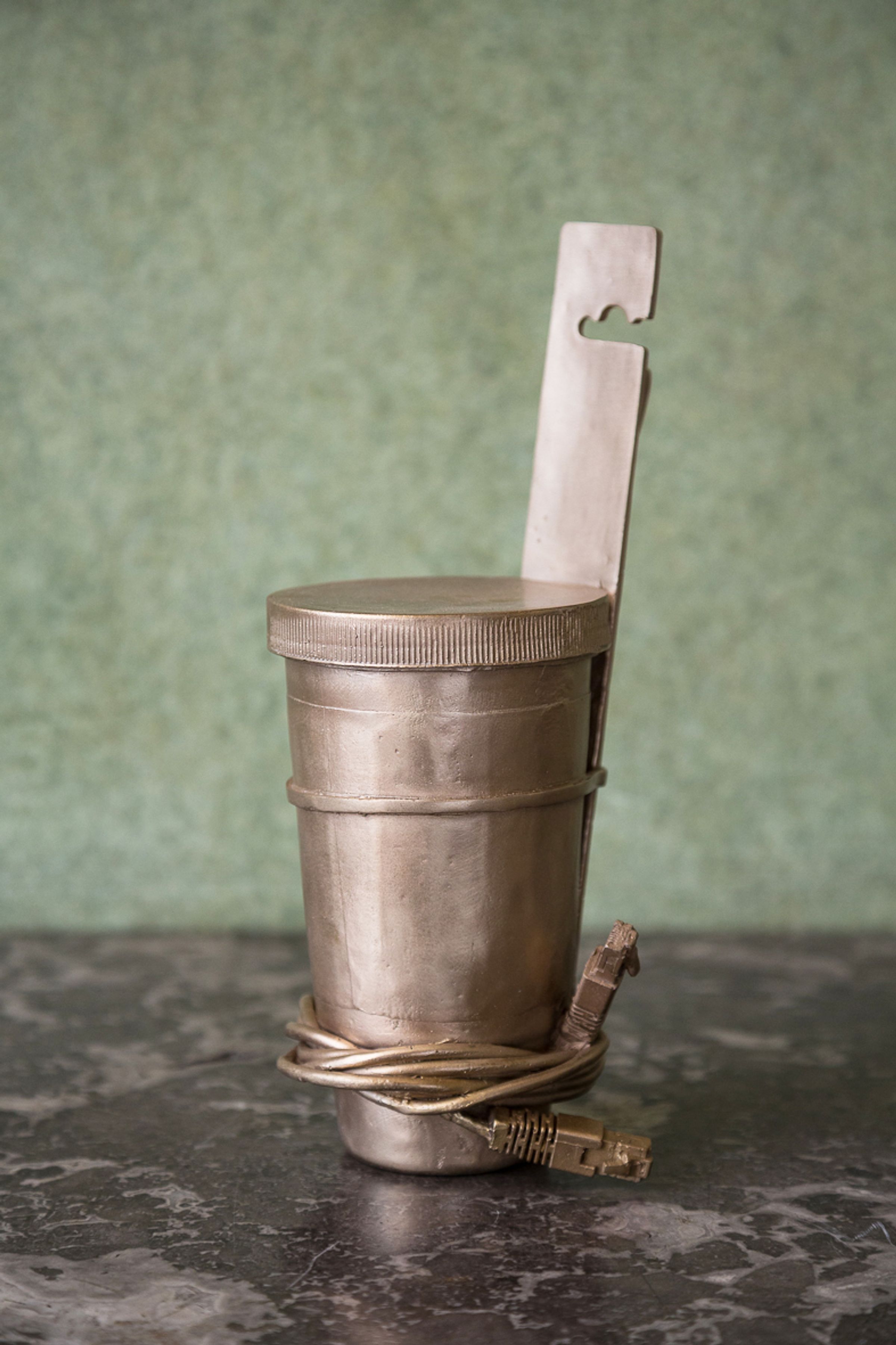 Deborah Ligorio, Survival Kit - Kostas, 2012, bronze, 29x13x12 cm. Photo credits: Delfino Sisto Legnani.