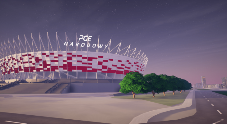 pge narodowy w fortnite wirtualna makieta stadionu