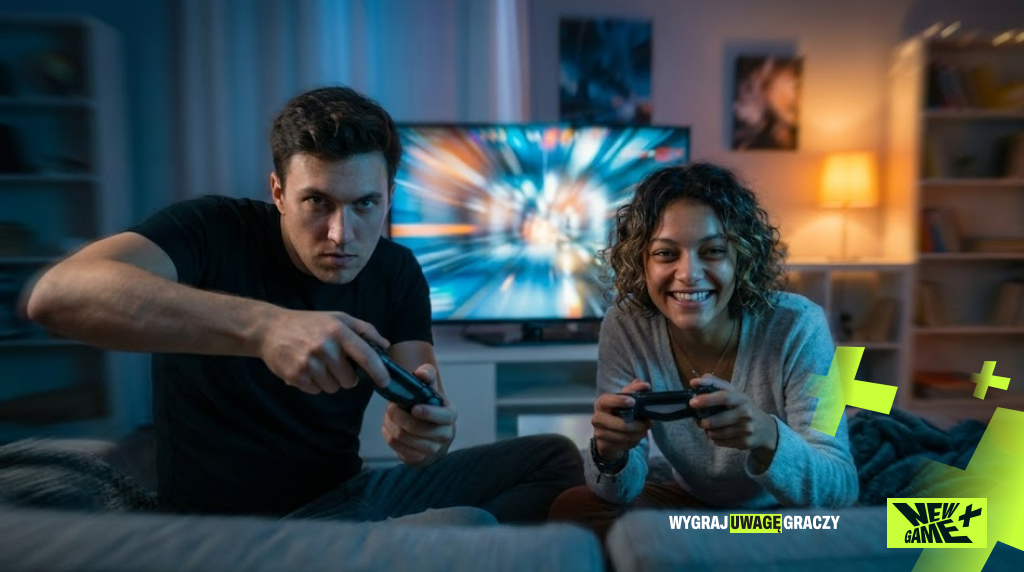 Para grająca na playstation