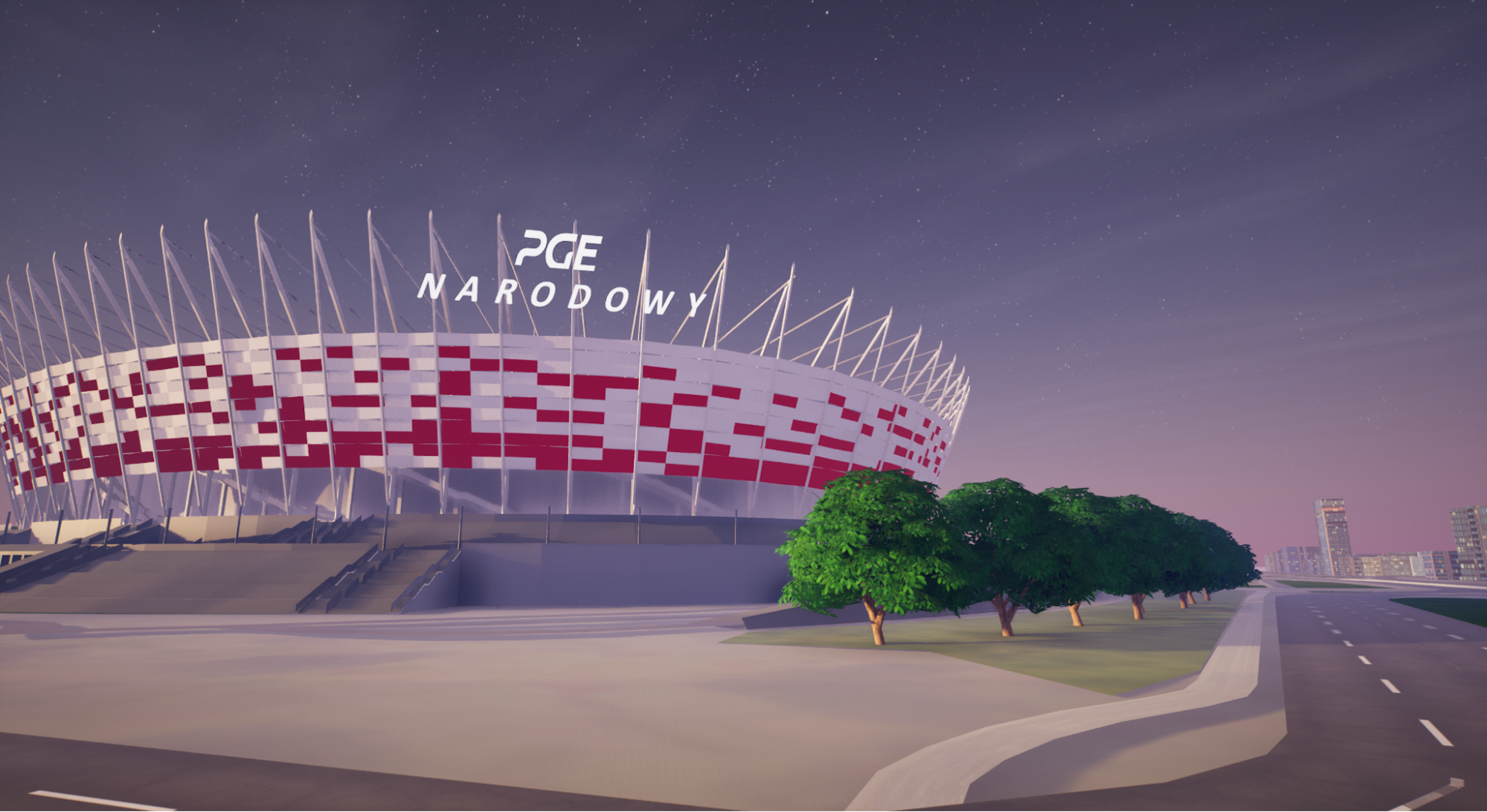 pge narodowy w fortnite wirtualna makieta stadionu