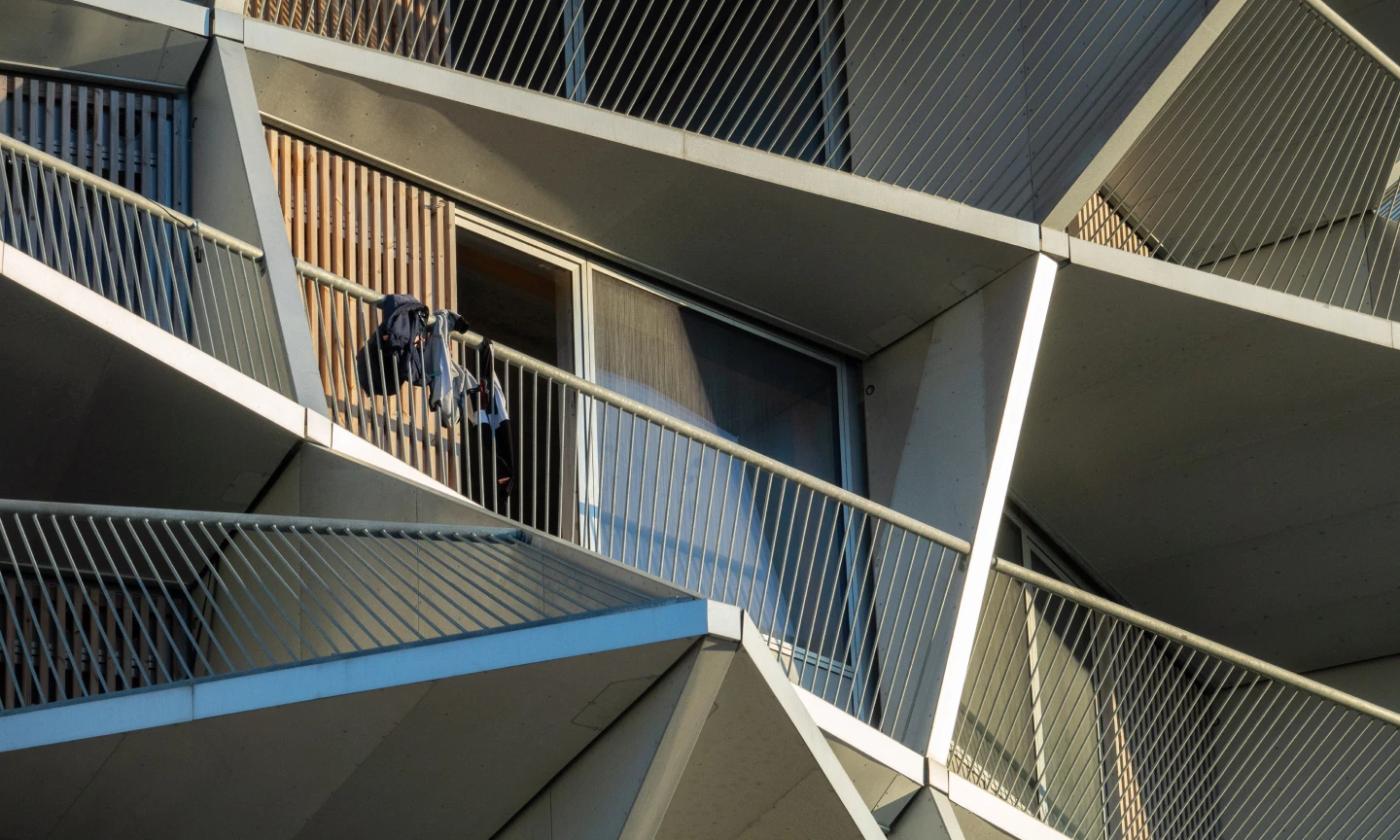 The main image for this comundo blog post about the new energy label scale is a close-up shot of the Cactus Towers in Copenhagen, Denmark.