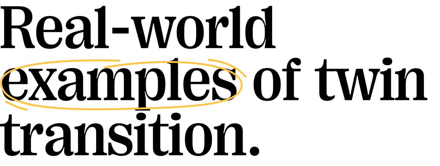 Quote: Real-world examples of twin transition