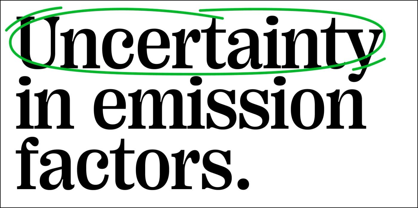Quote: Uncertainty in emission factors. 