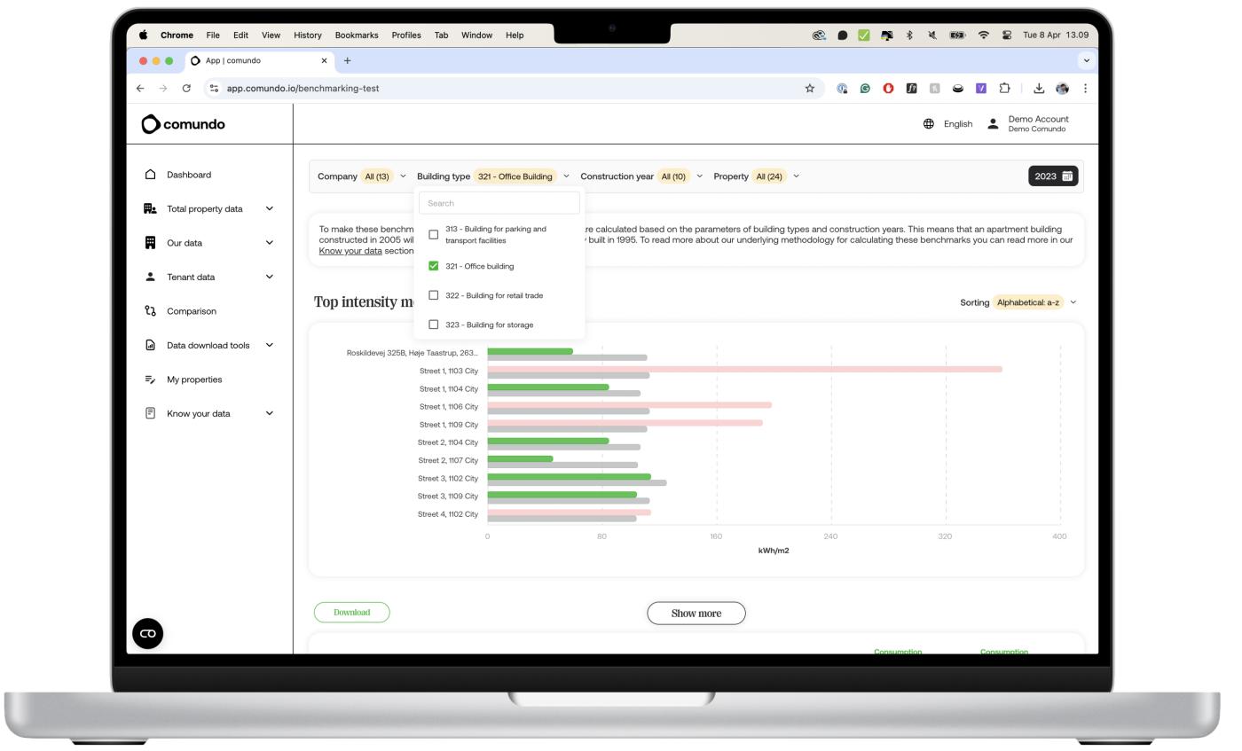 A screenshot showing the new benchmarking feature