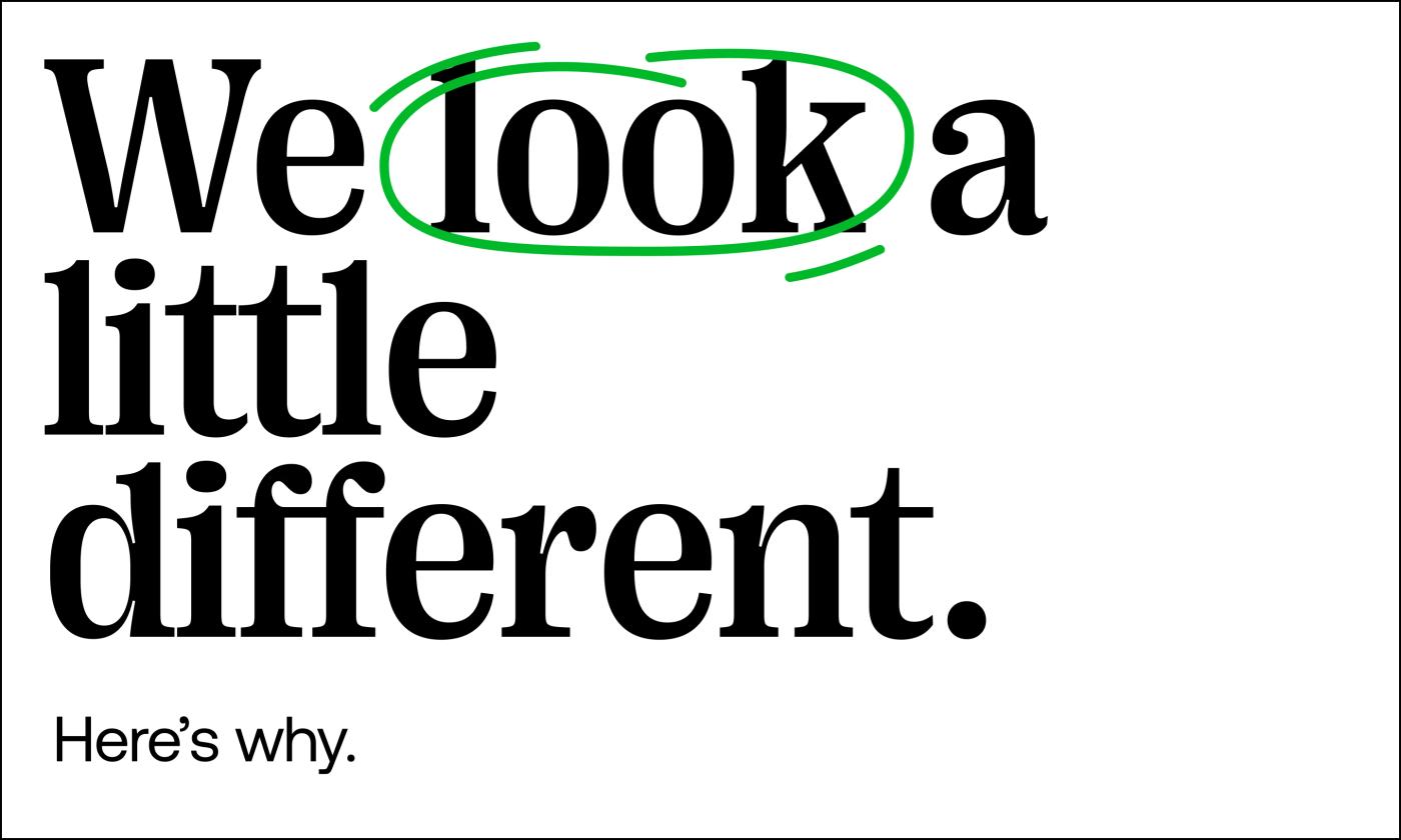 The main image for this comundo blog post about the company's rebrand is a quote: We look a little different. Here's why.