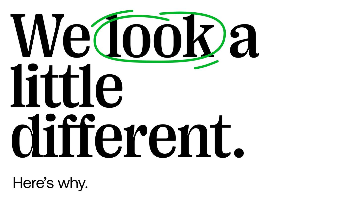 The main image for this comundo blog post about the company's rebrand is a quote: We look a little different. Here's why.