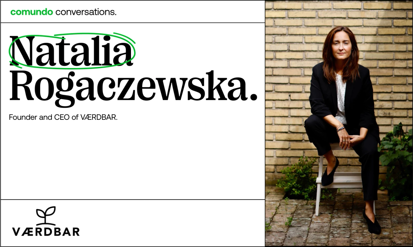 The main image for this comundo blog post about parental leave being a strategic business opportunity is a photo of the interviewee, Natalia Rogaczewska together with her name