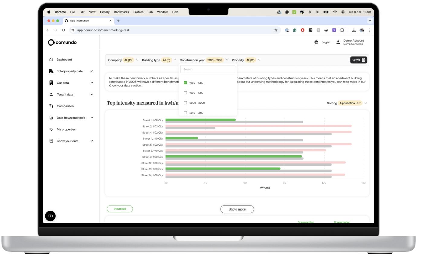 A screenshot showing the new benchmarking feature