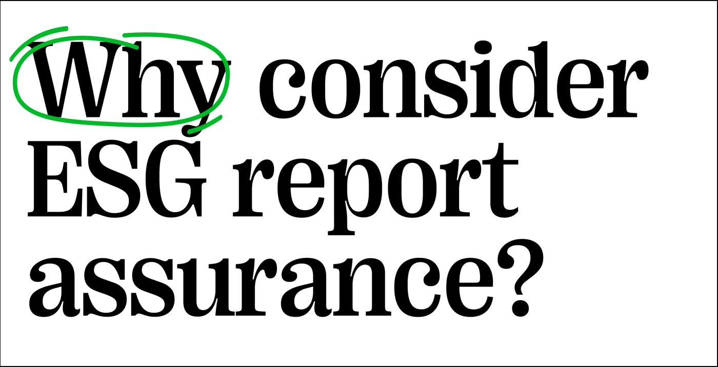 A quote: Why consider ESG report assurance?