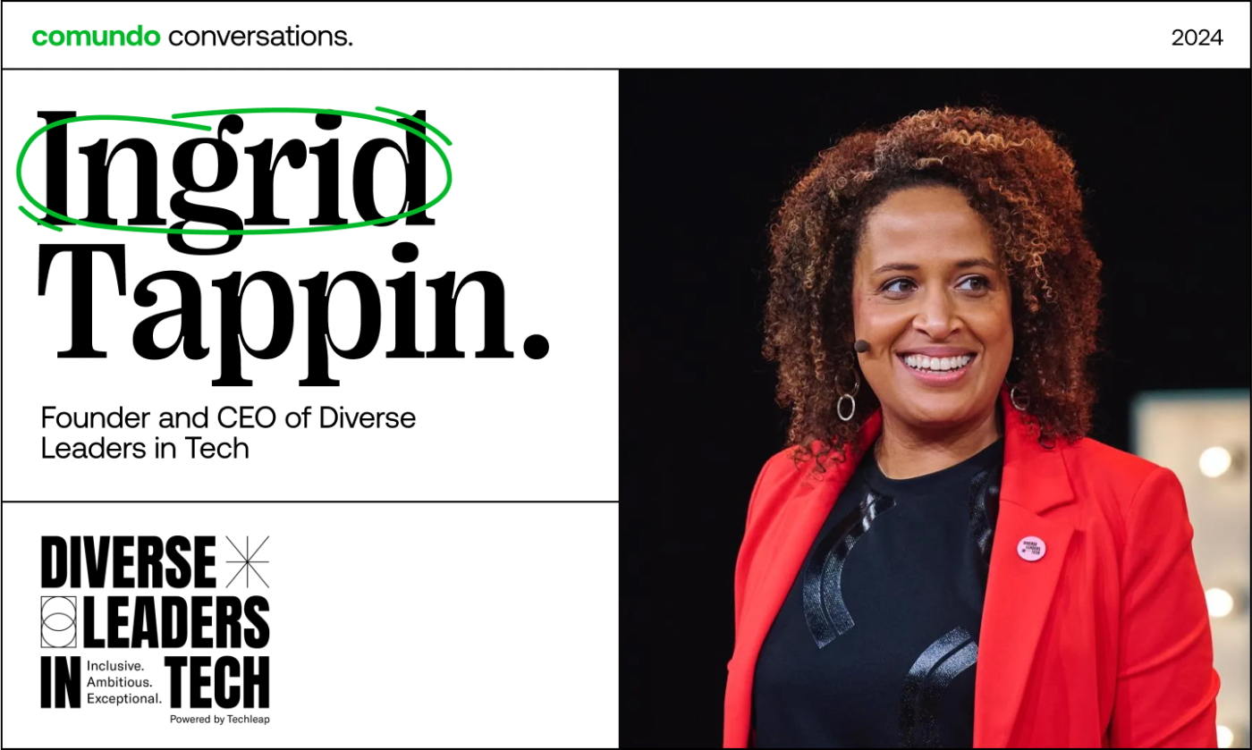 This comundo blog post about Ingrid Tappin shows her name together with a portrait shot of Ingrid.