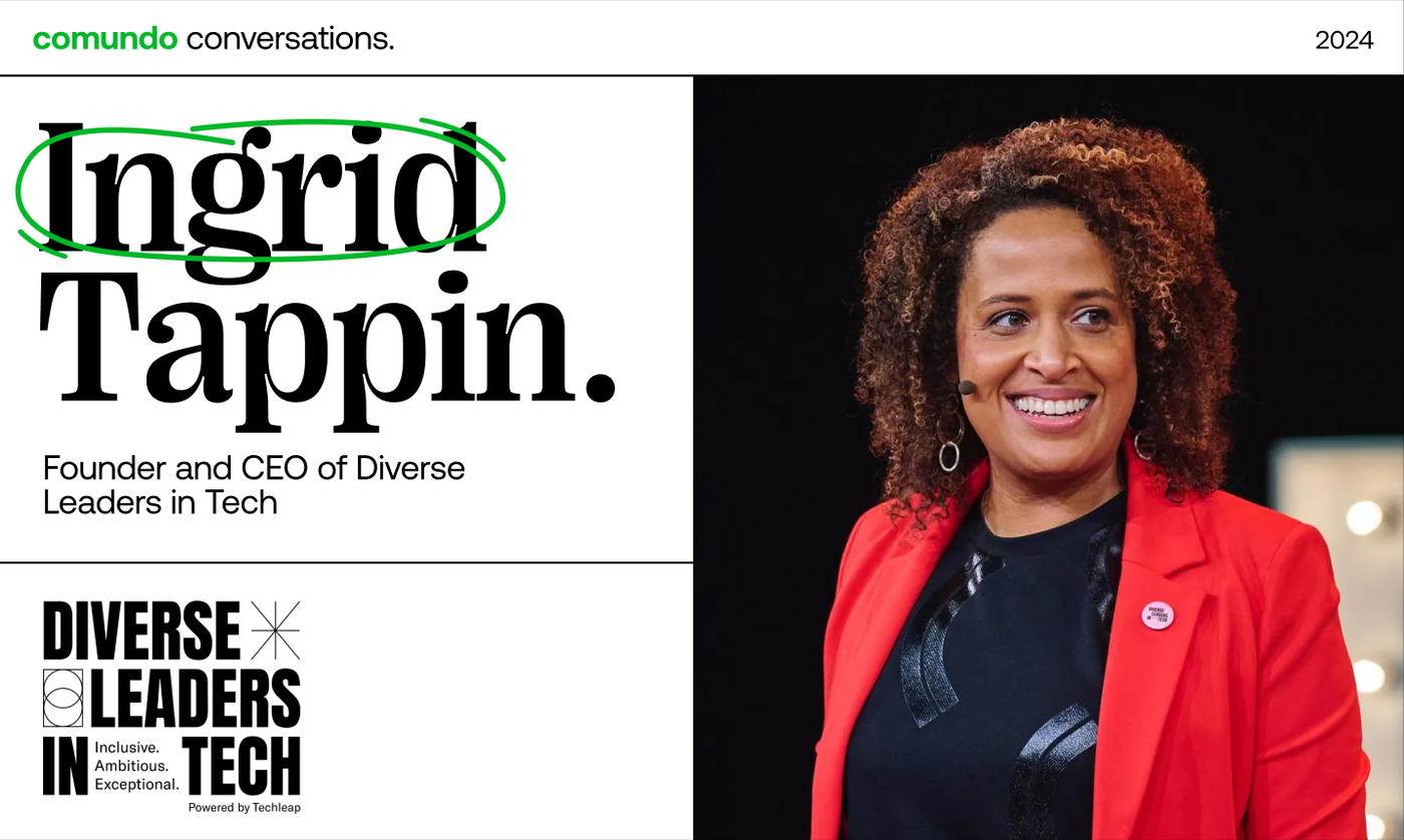 This comundo blog post about Ingrid Tappin shows her name together with a portrait shot of Ingrid.