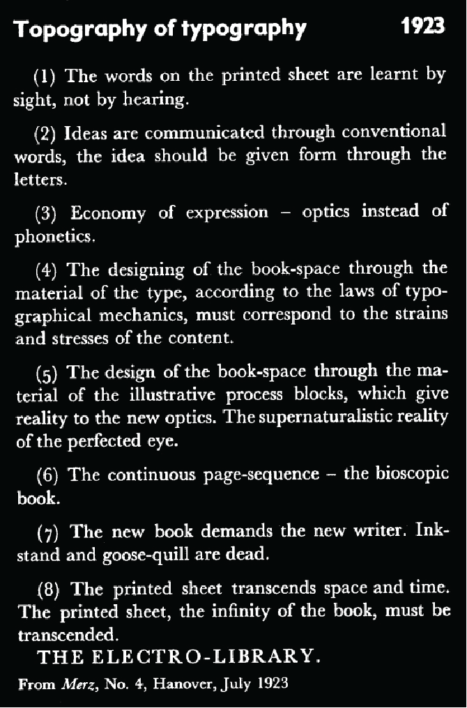 TOPOGRAPHY OF TYPOGRAPHY, El Lissitzky, 1925
