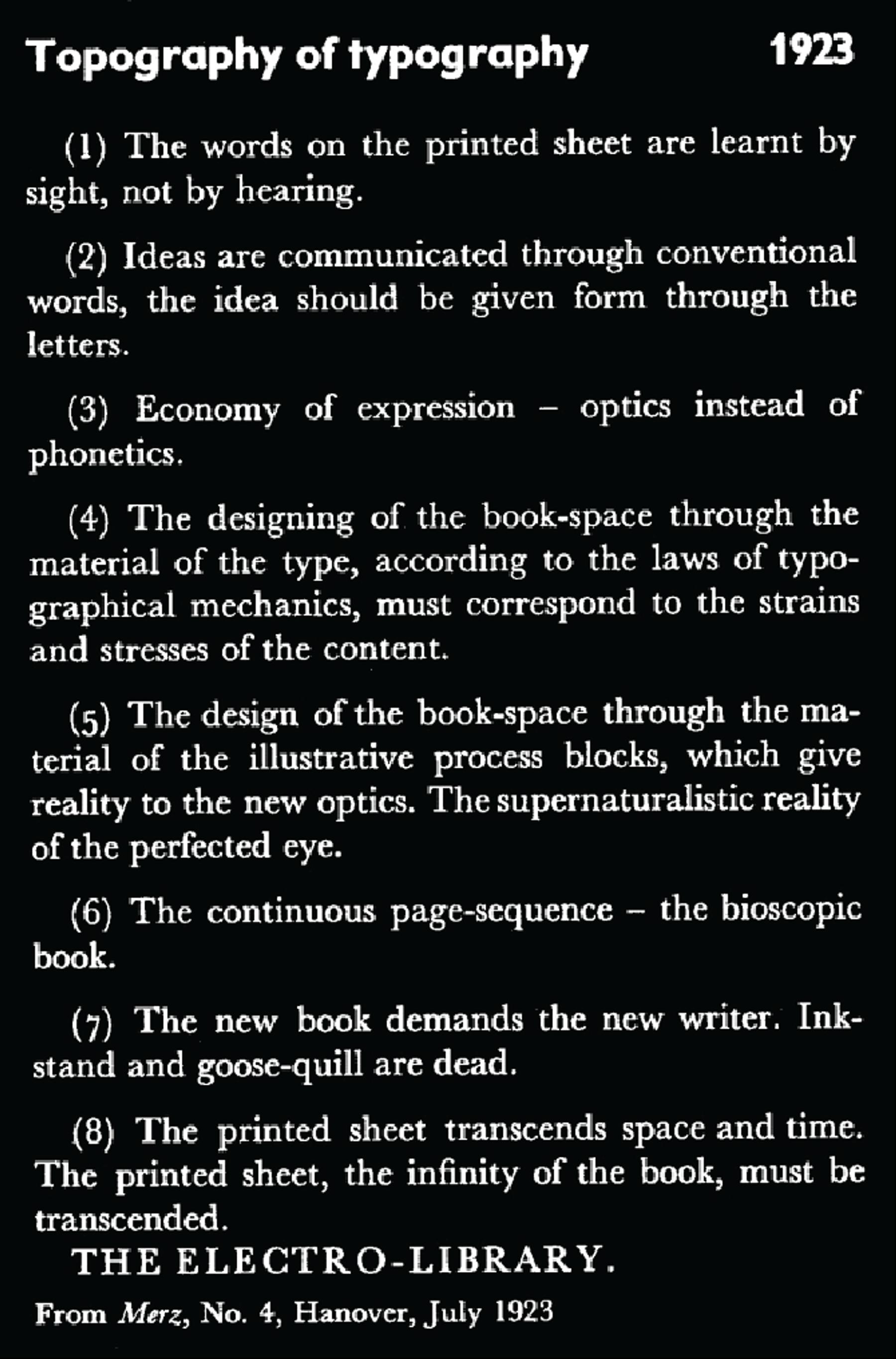 TOPOGRAPHY OF TYPOGRAPHY, El Lissitzky, 1925