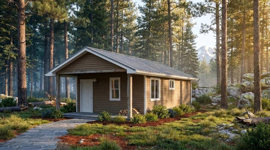 Mountain Den cabin rendering