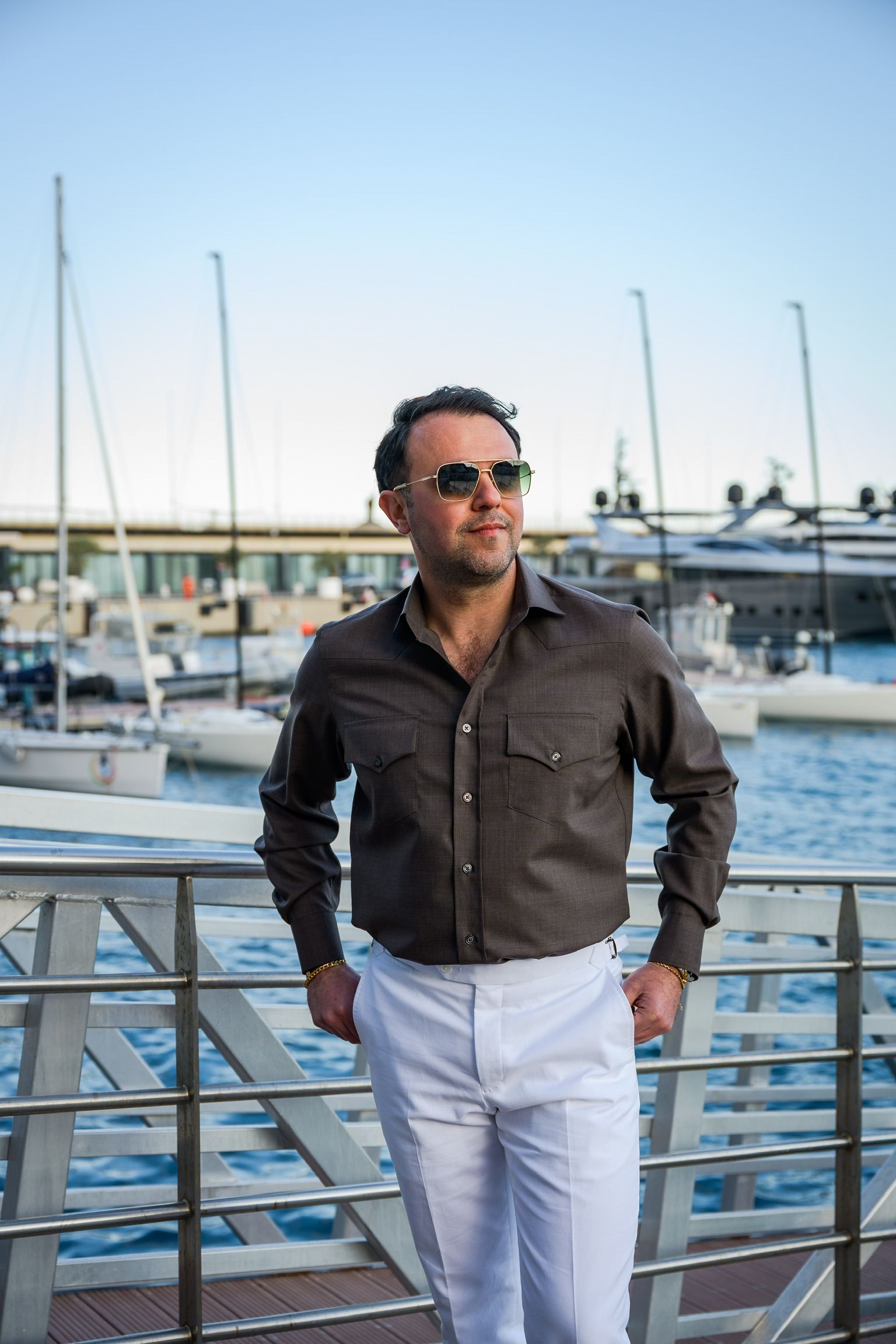 bruin overhemd op maat Ettemadis