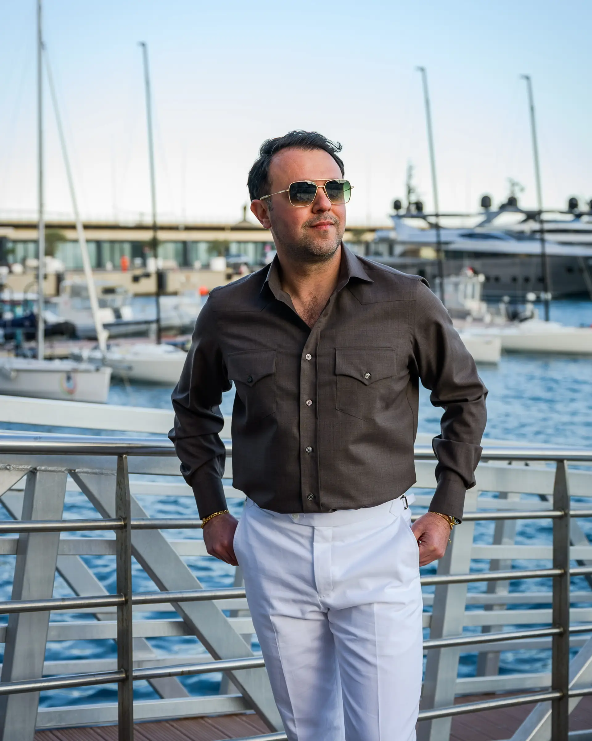 bruin overhemd op maat Ettemadis