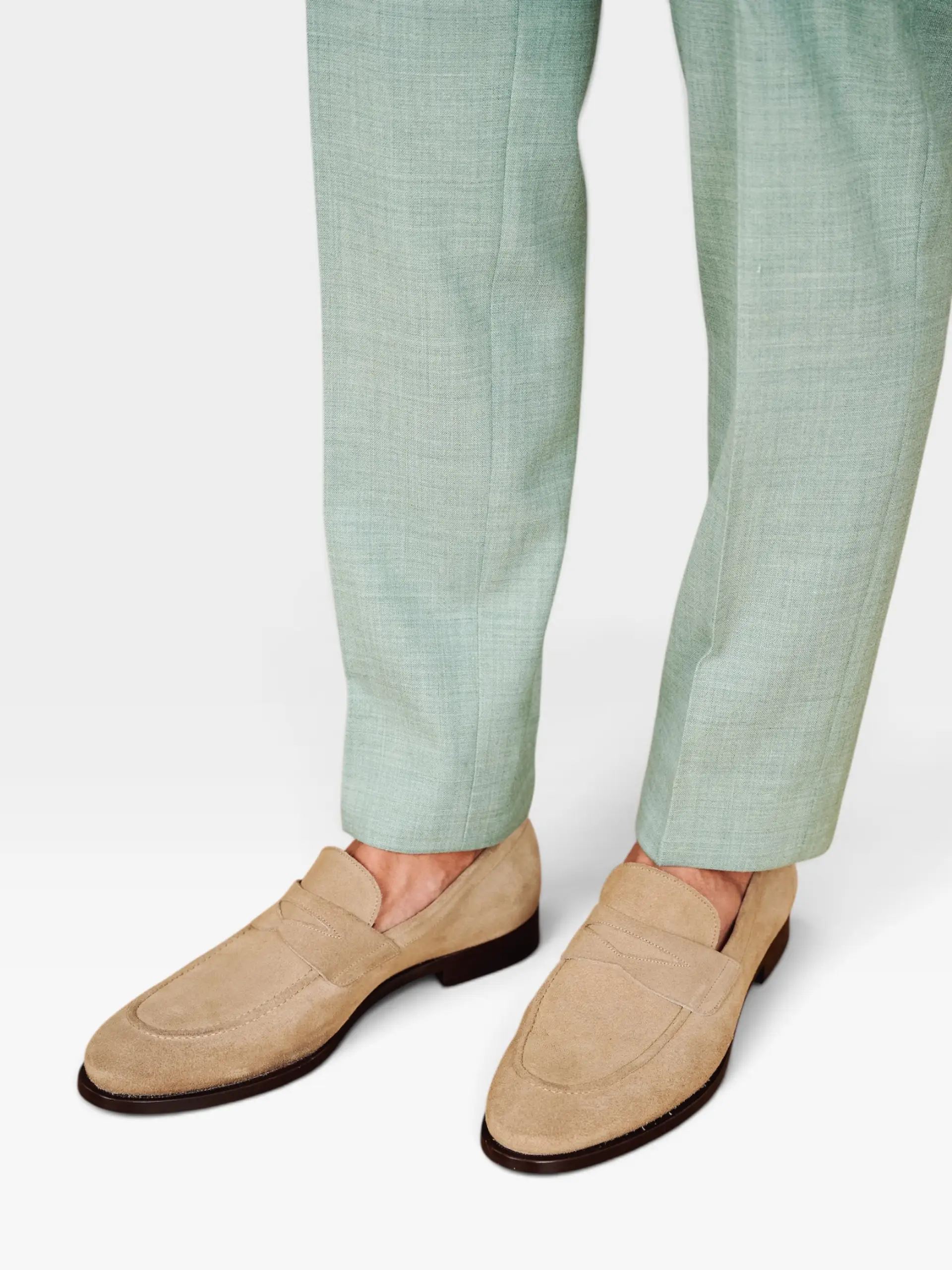 Suede penny loafers
