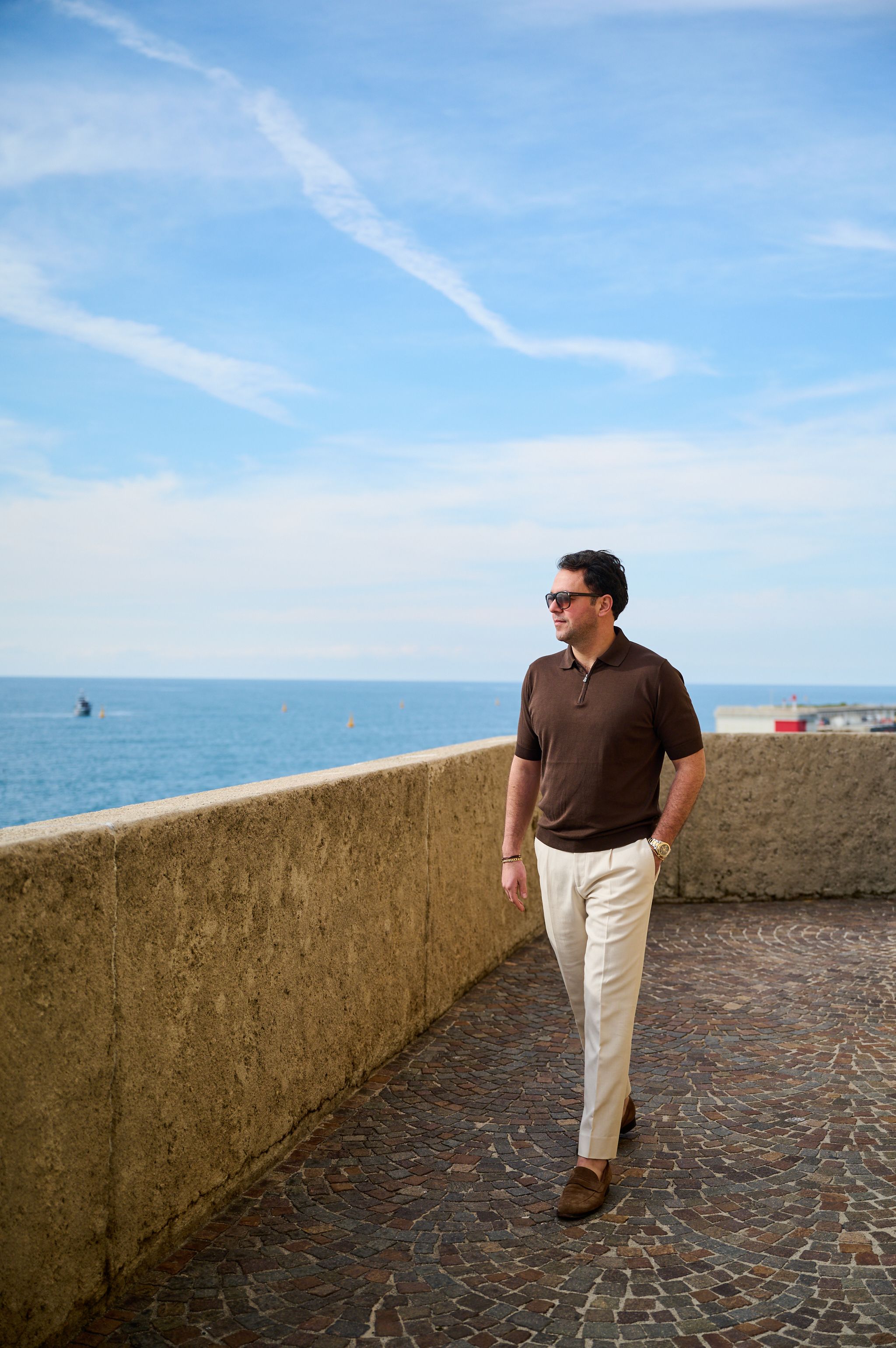 Bruin polo knitwear van Ettemadis uit Den Haag