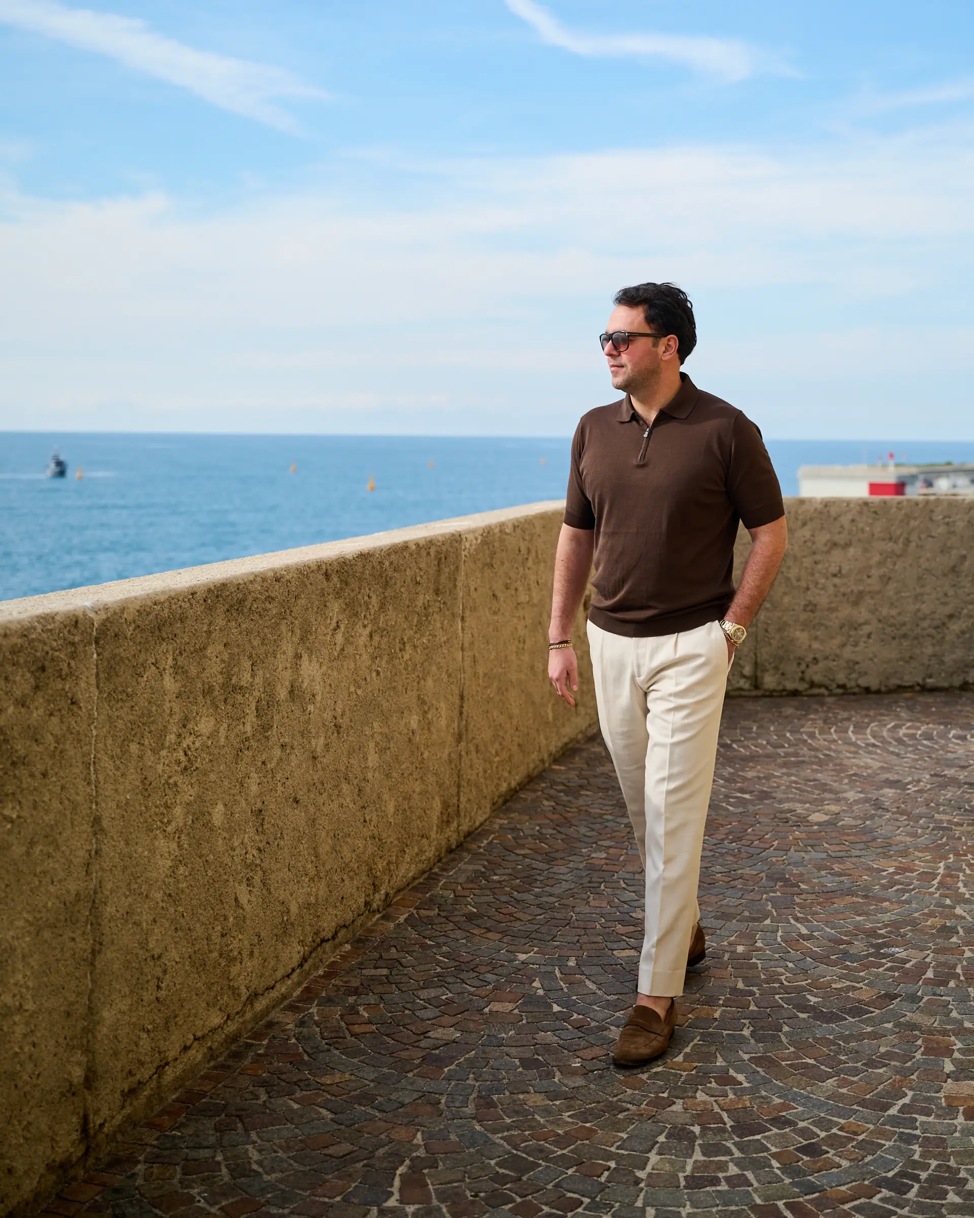 Bruin polo knitwear van Ettemadis uit Den Haag