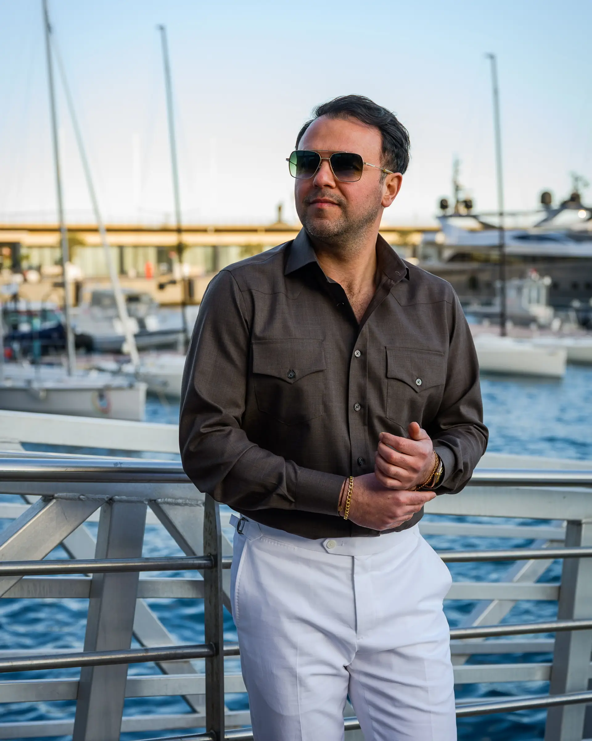 bruin overhemd op maat Ettemadis