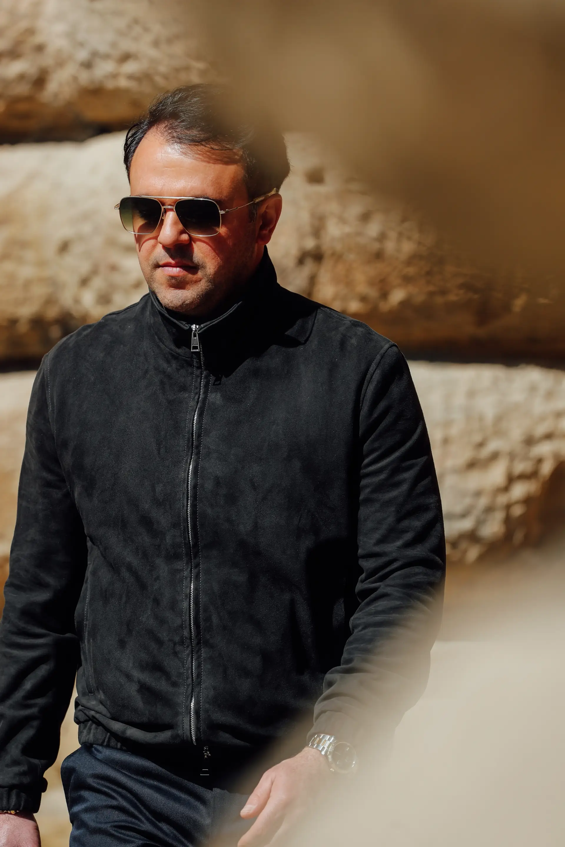 Zwarte bomber suede leer van Ettemadis