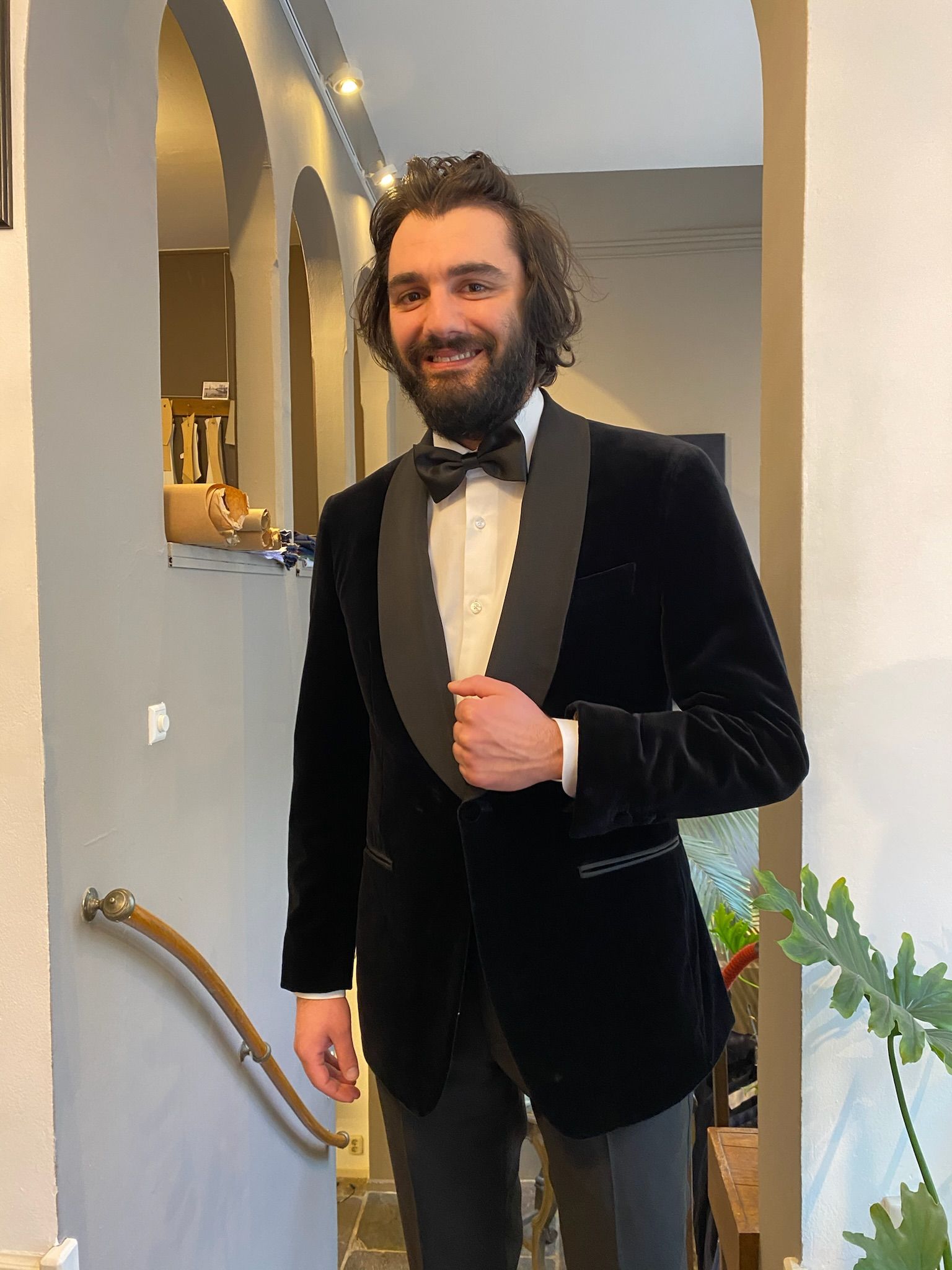 Zwarte velours smoking op maat | Ettemadis