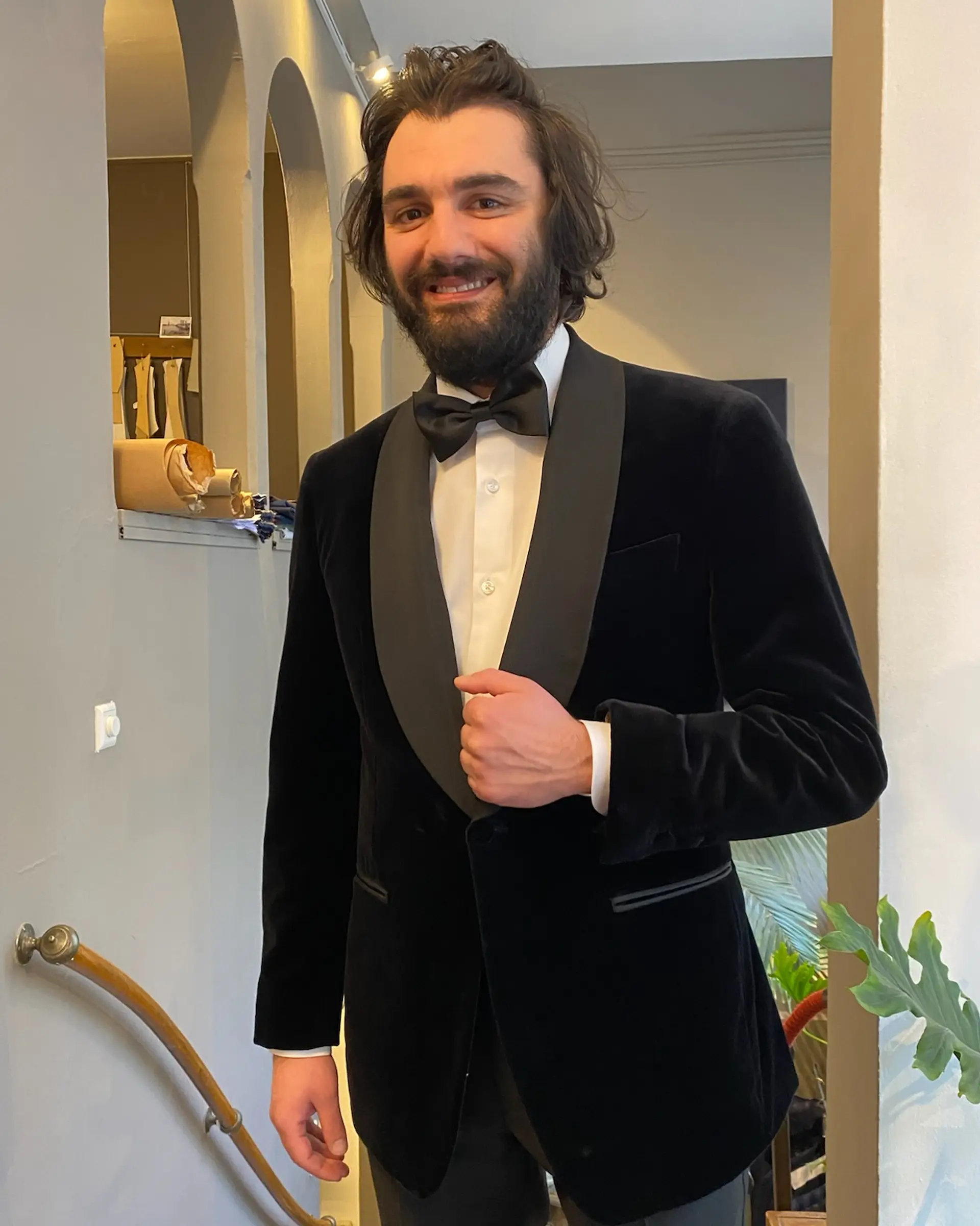 Zwarte velours smoking op maat | Ettemadis