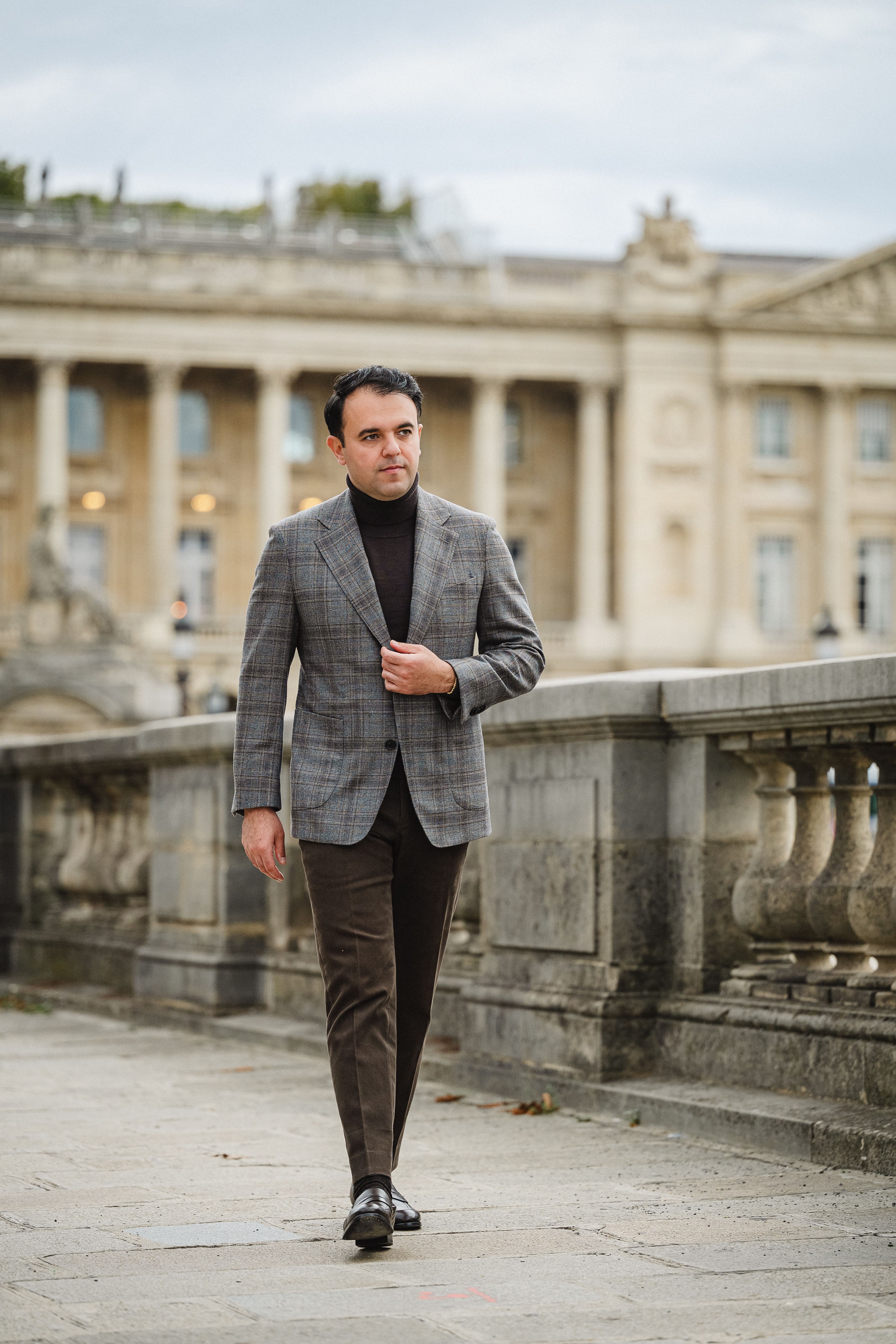 geruit colbert op maat met coltrui | Ettemadis