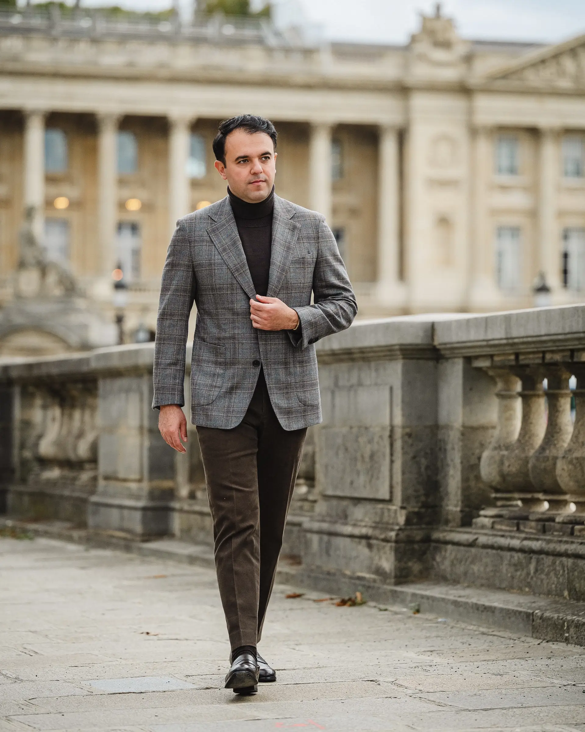 geruit colbert op maat met coltrui | Ettemadis