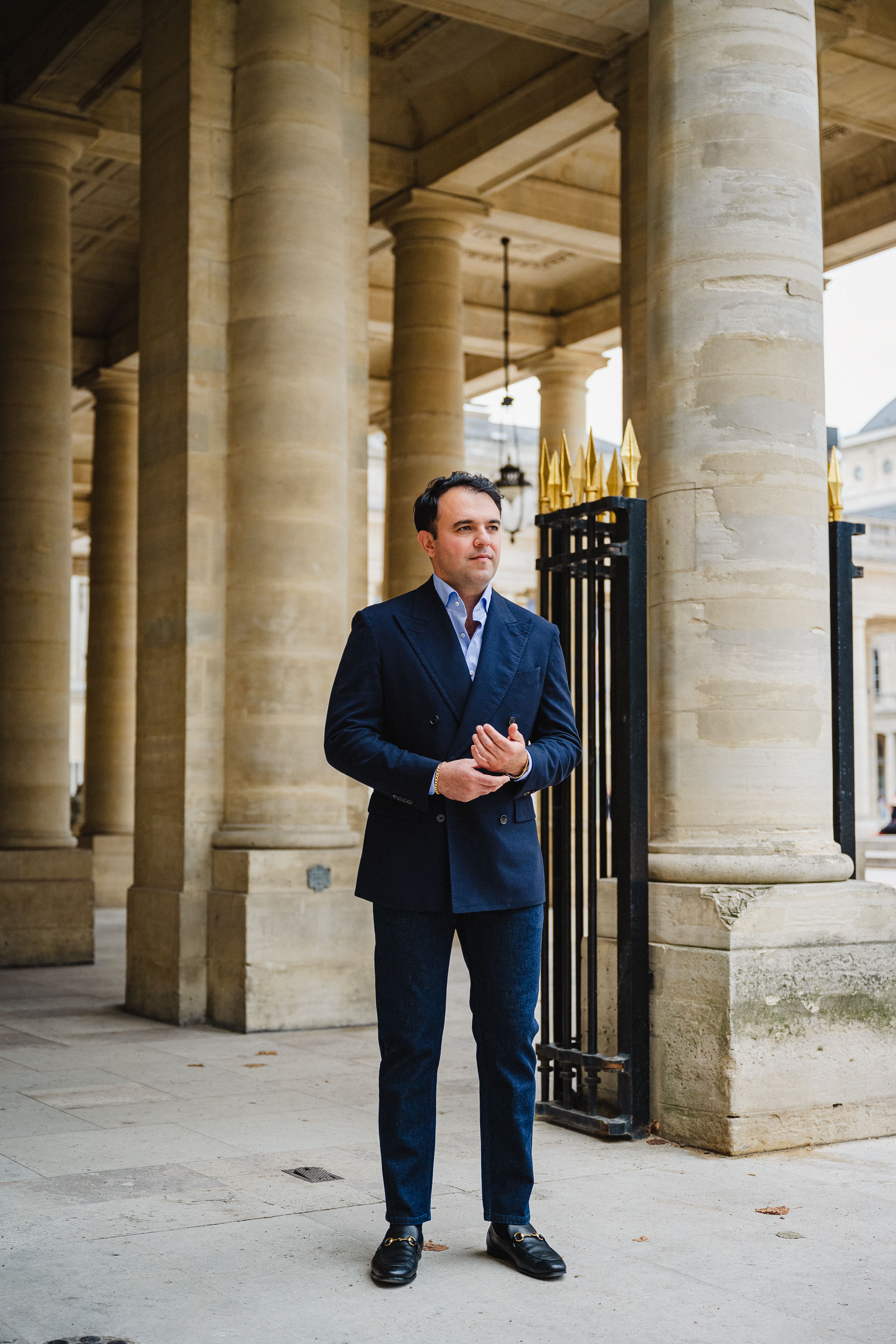 blauw colbert op maat van Ettemadis 