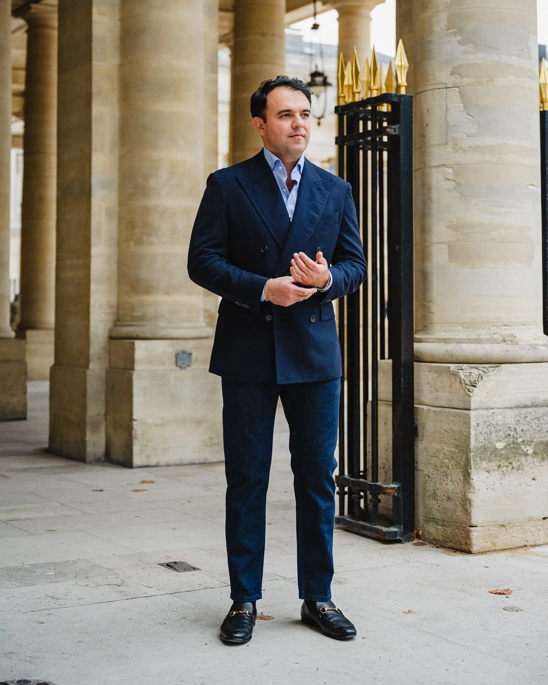 blauw colbert op maat van Ettemadis