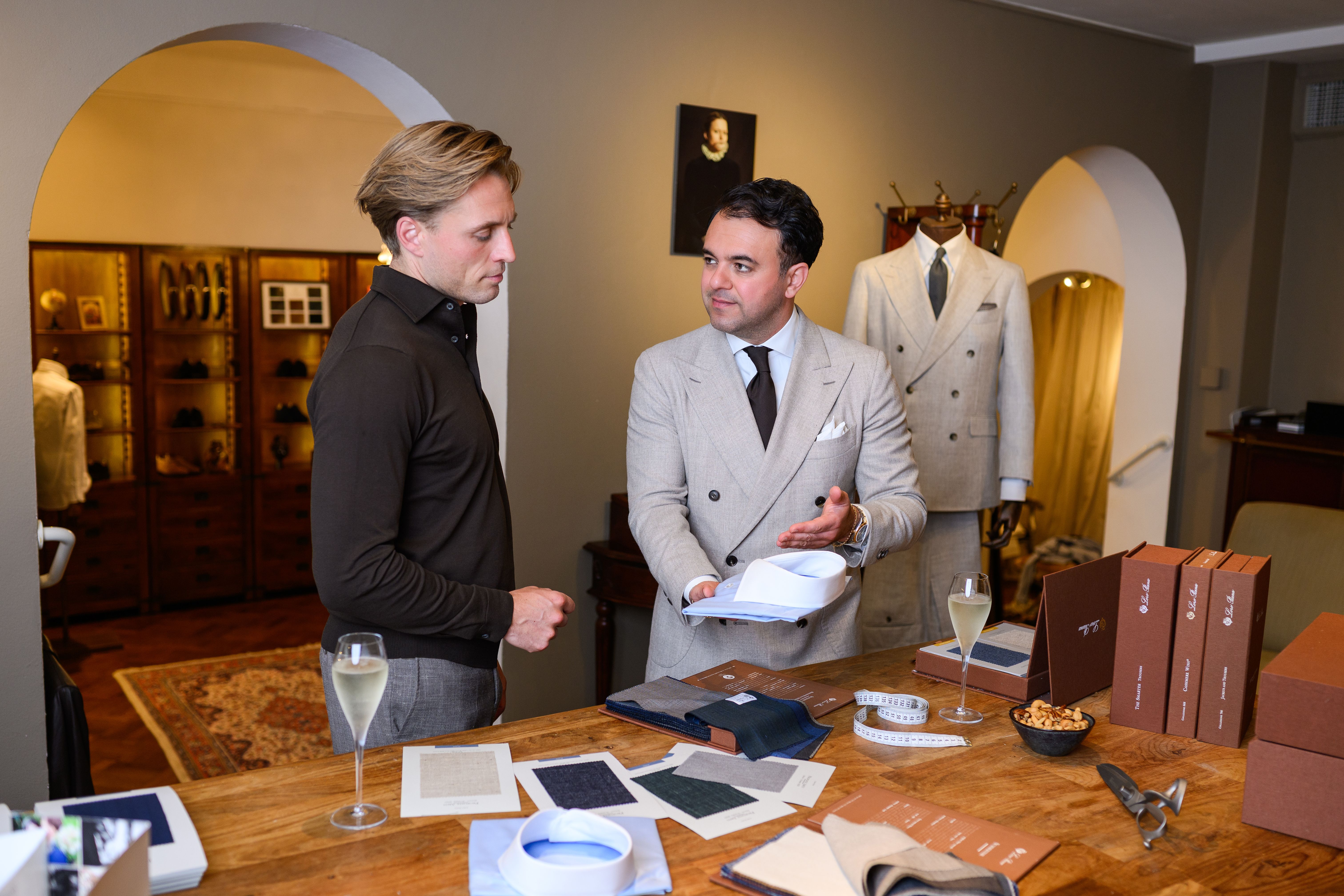 Trouwpak opties bij Ettemadis Den Haag, stoffen en details