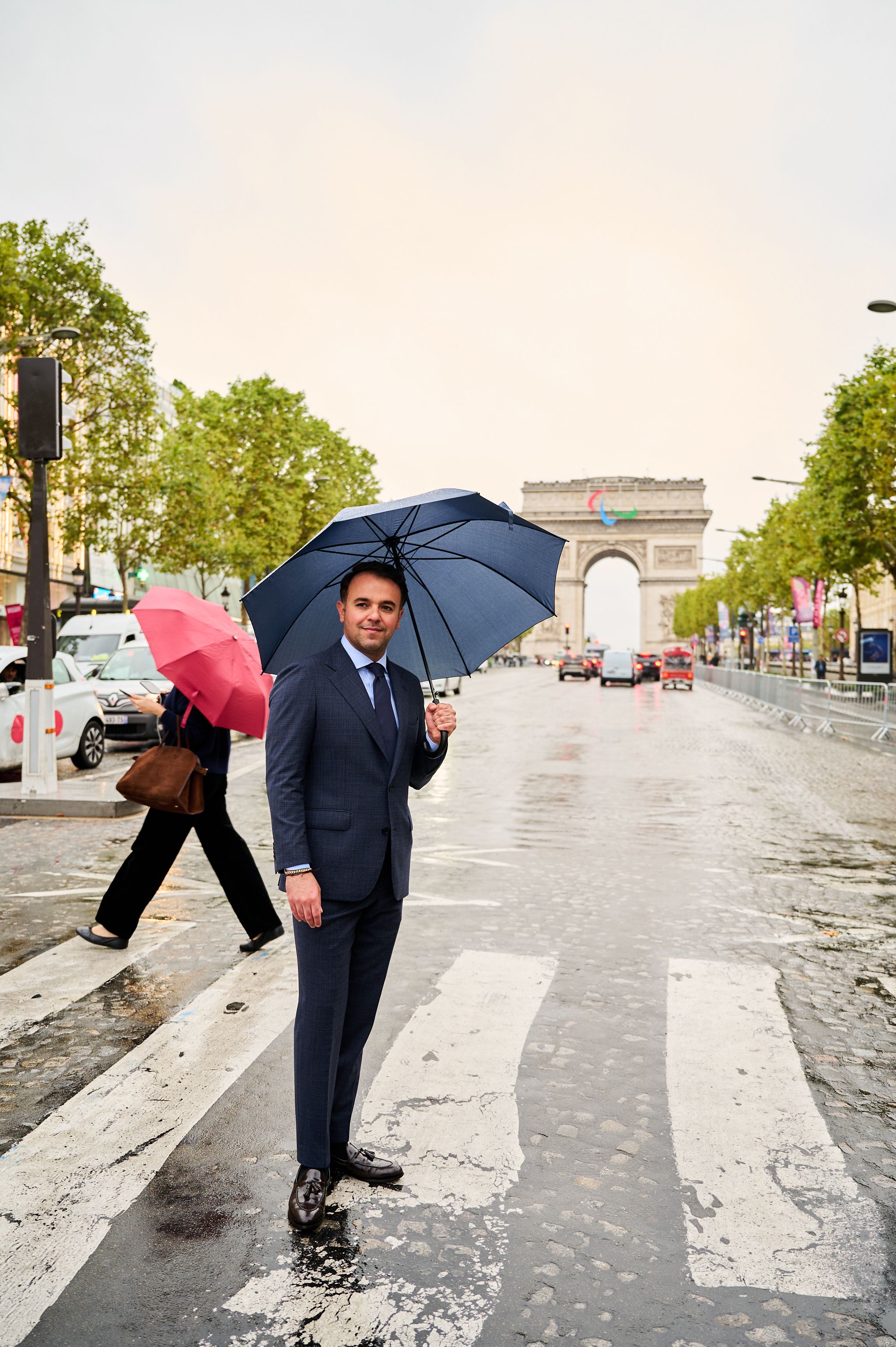 Blauw pak op maat van Ettemadis