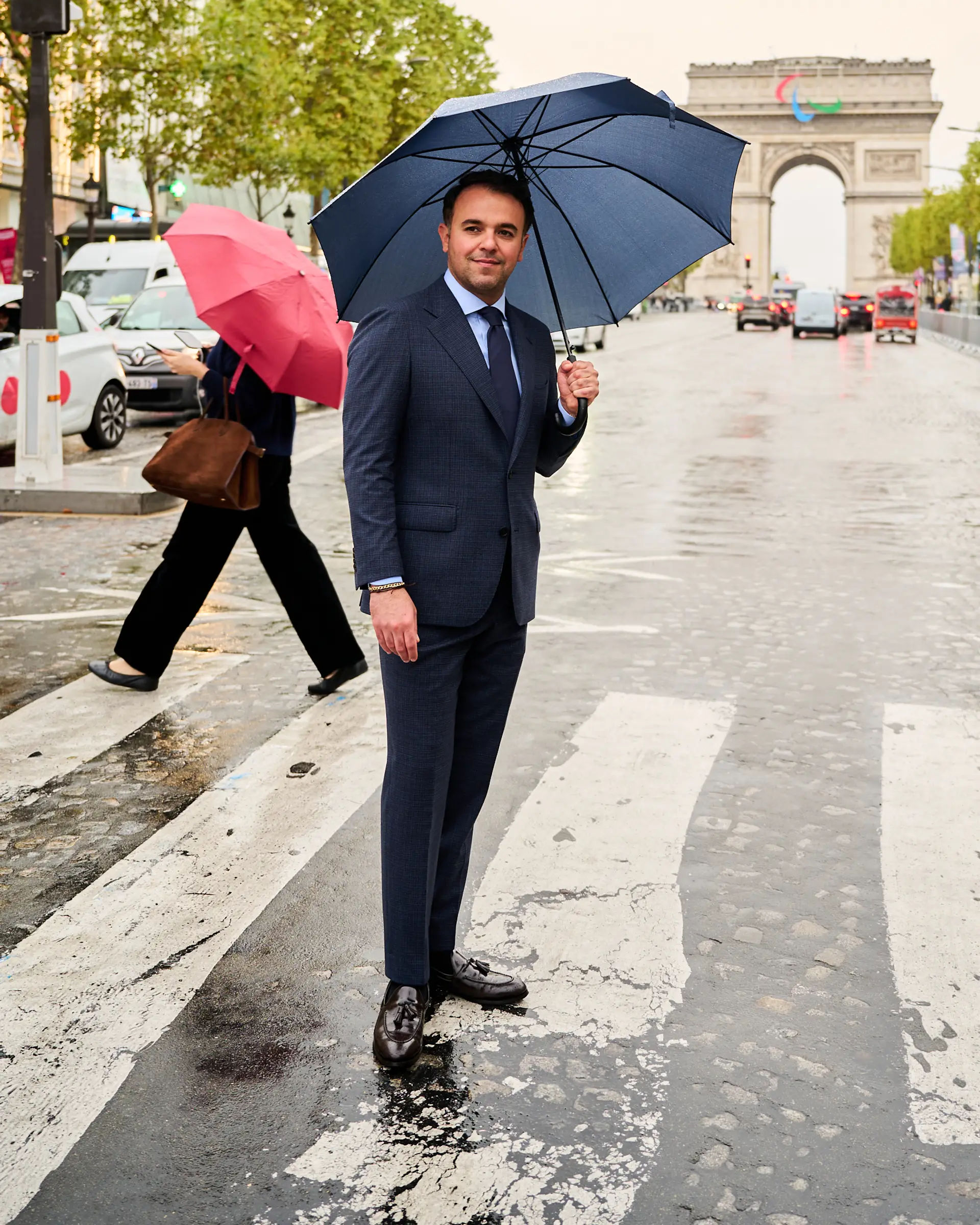 Blauw pak op maat van Ettemadis