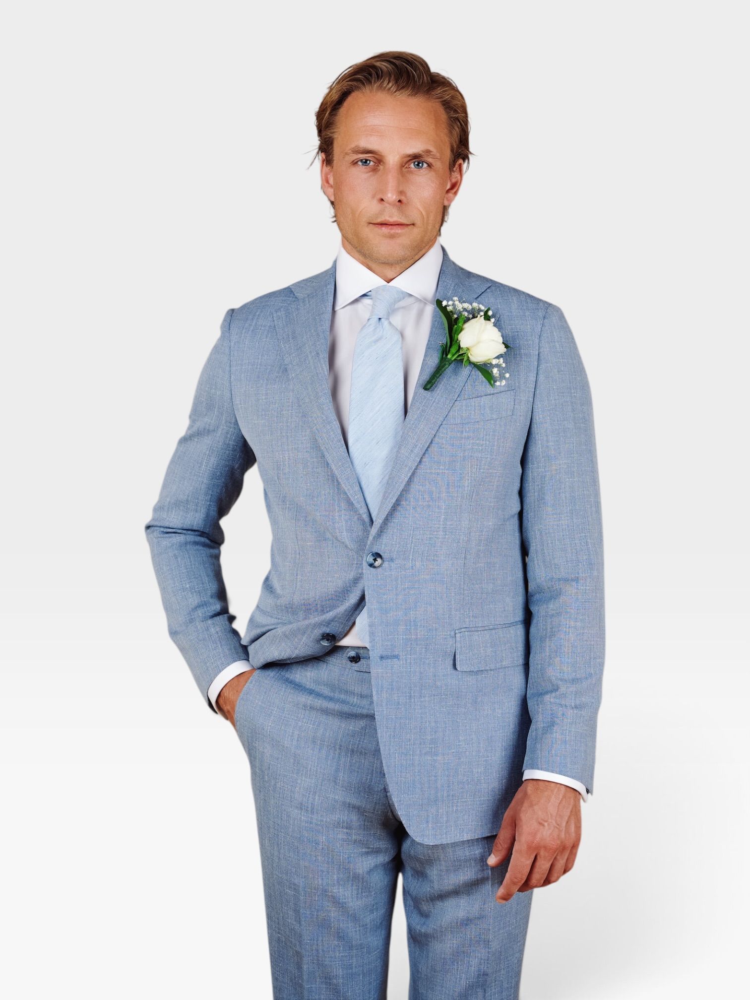 Azure blauw trouwpak van Ettemadis