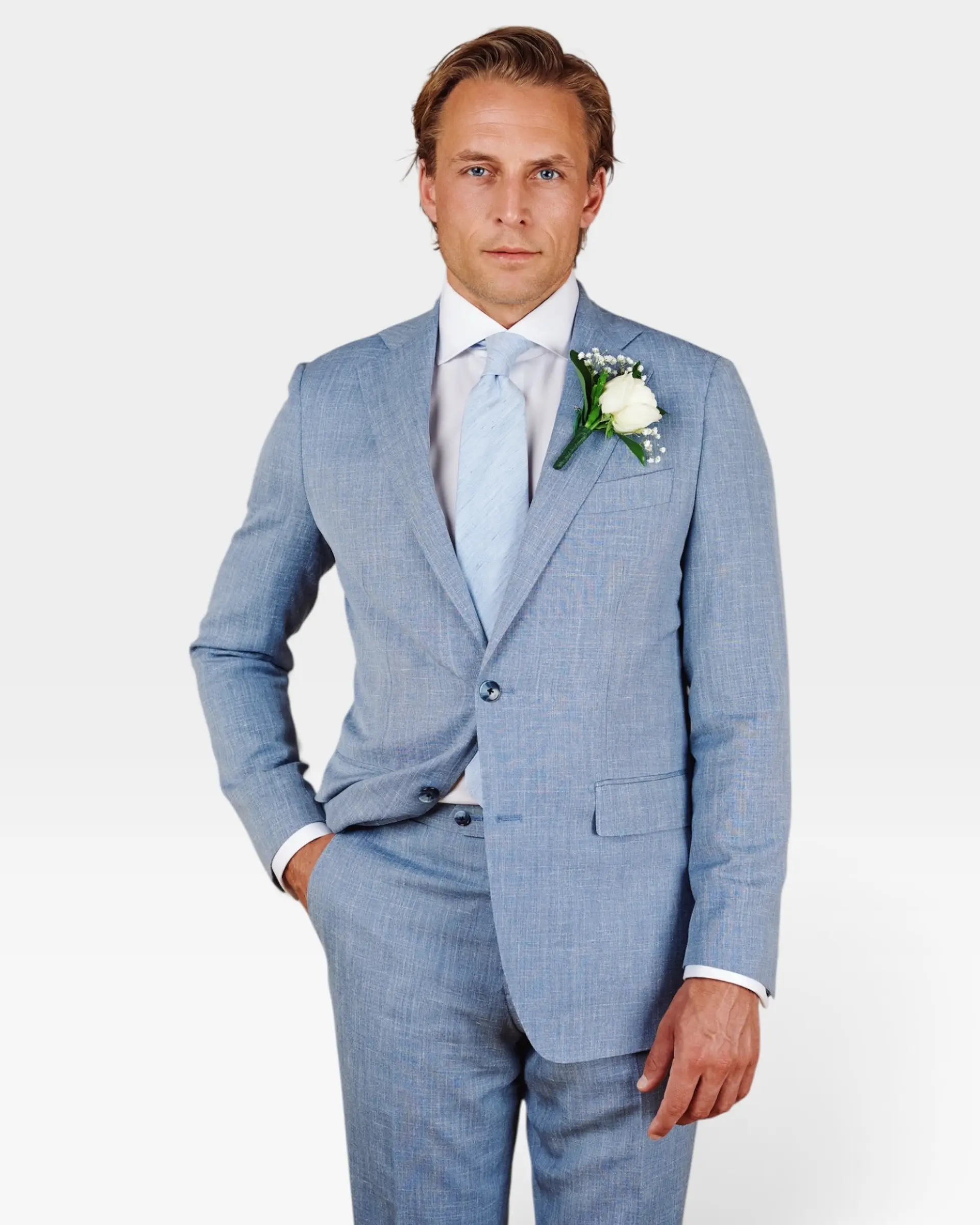 Azure blauw trouwpak van Ettemadis